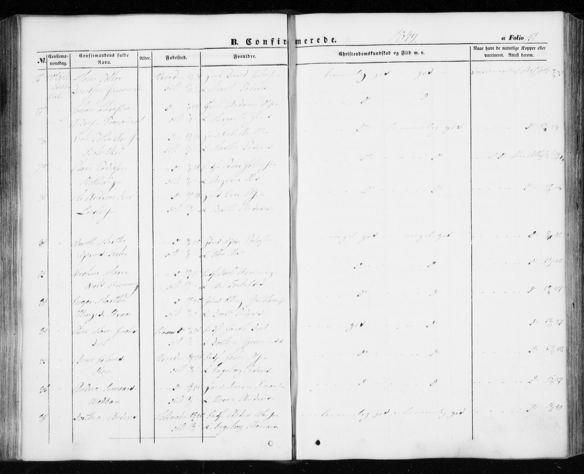 Ministerialprotokoller, klokkerbøker og fødselsregistre - Sør-Trøndelag, SAT/A-1456/606/L0291: Parish register (official) no. 606A06, 1848-1856, p. 151