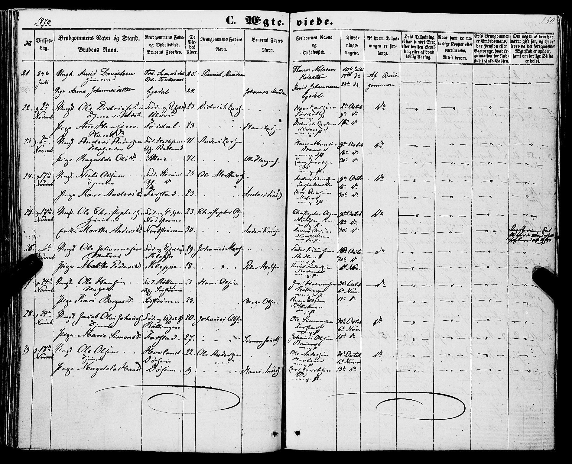 Os sokneprestembete, SAB/A-99929: Parish register (official) no. A 17, 1860-1873, p. 230