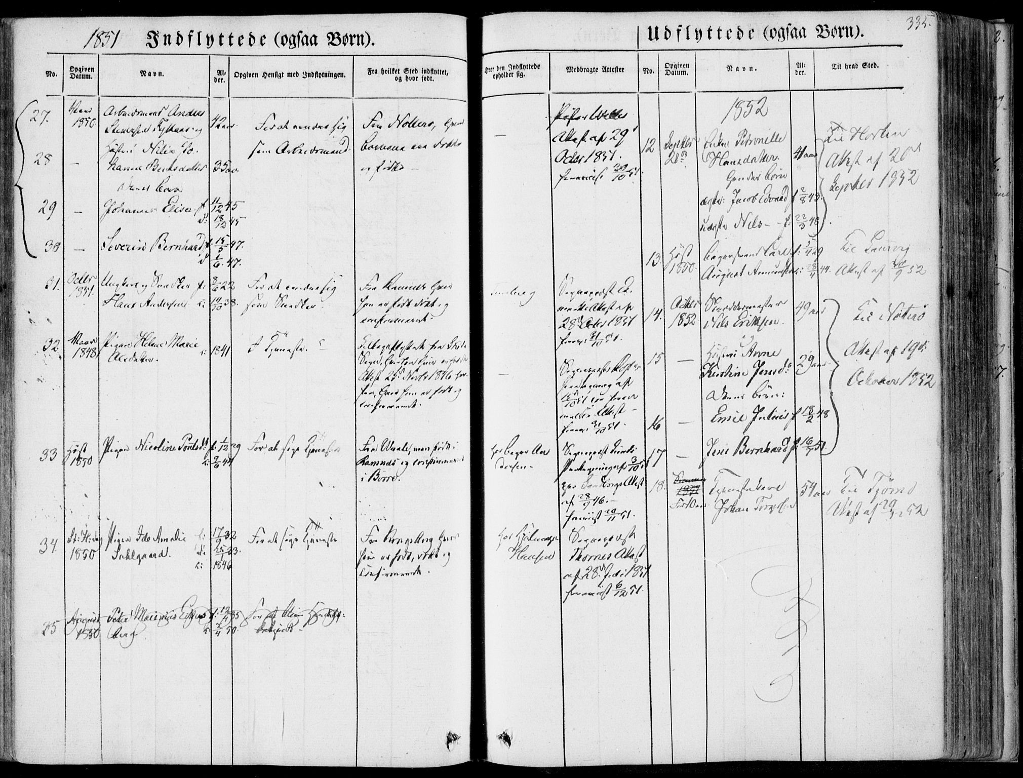 Tønsberg kirkebøker, SAKO/A-330/F/Fa/L0007: Parish register (official) no. I 7, 1845-1854, p. 335