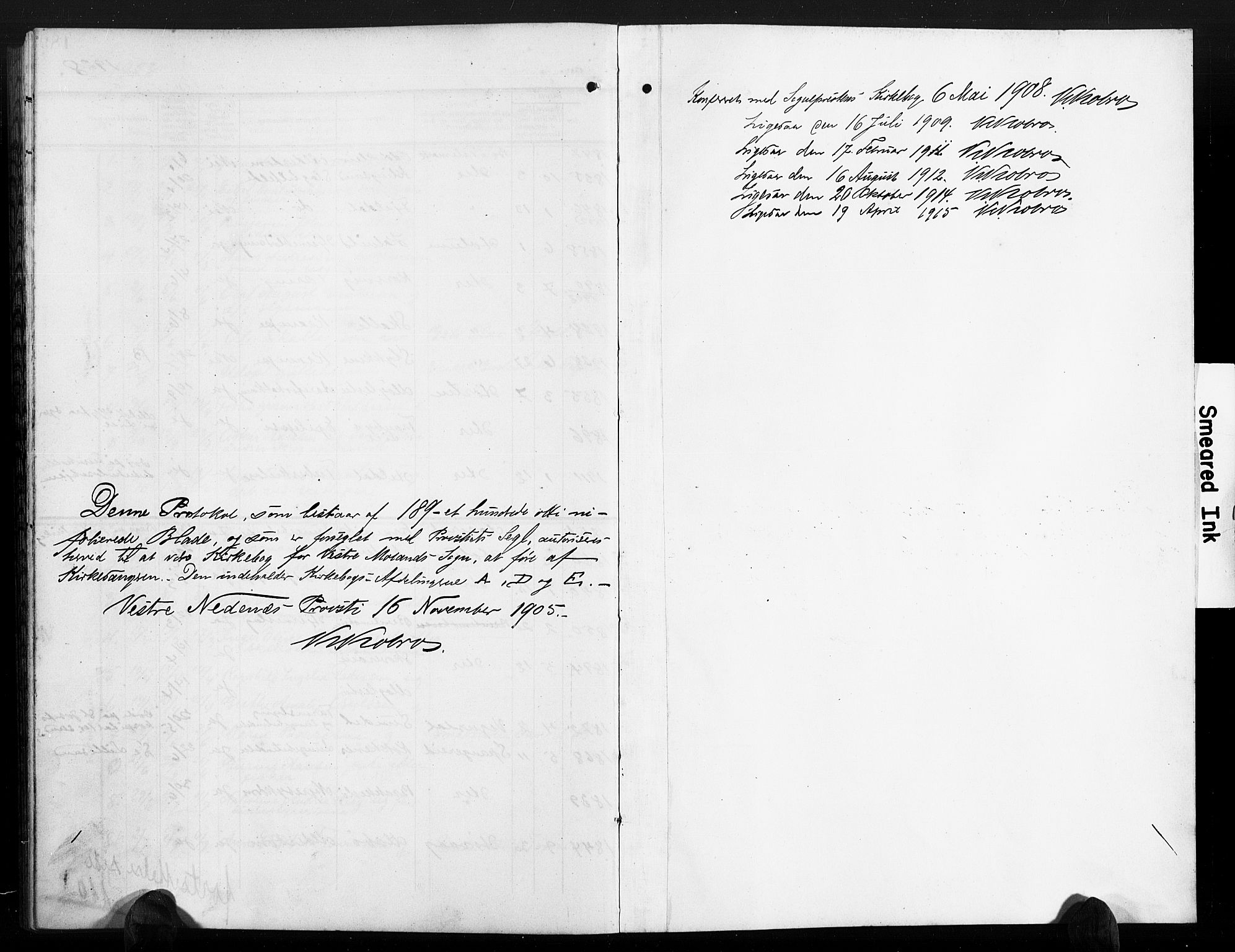 Vestre Moland sokneprestkontor, SAK/1111-0046/F/Fb/Fbb/L0007: Parish register (copy) no. B 7, 1906-1929