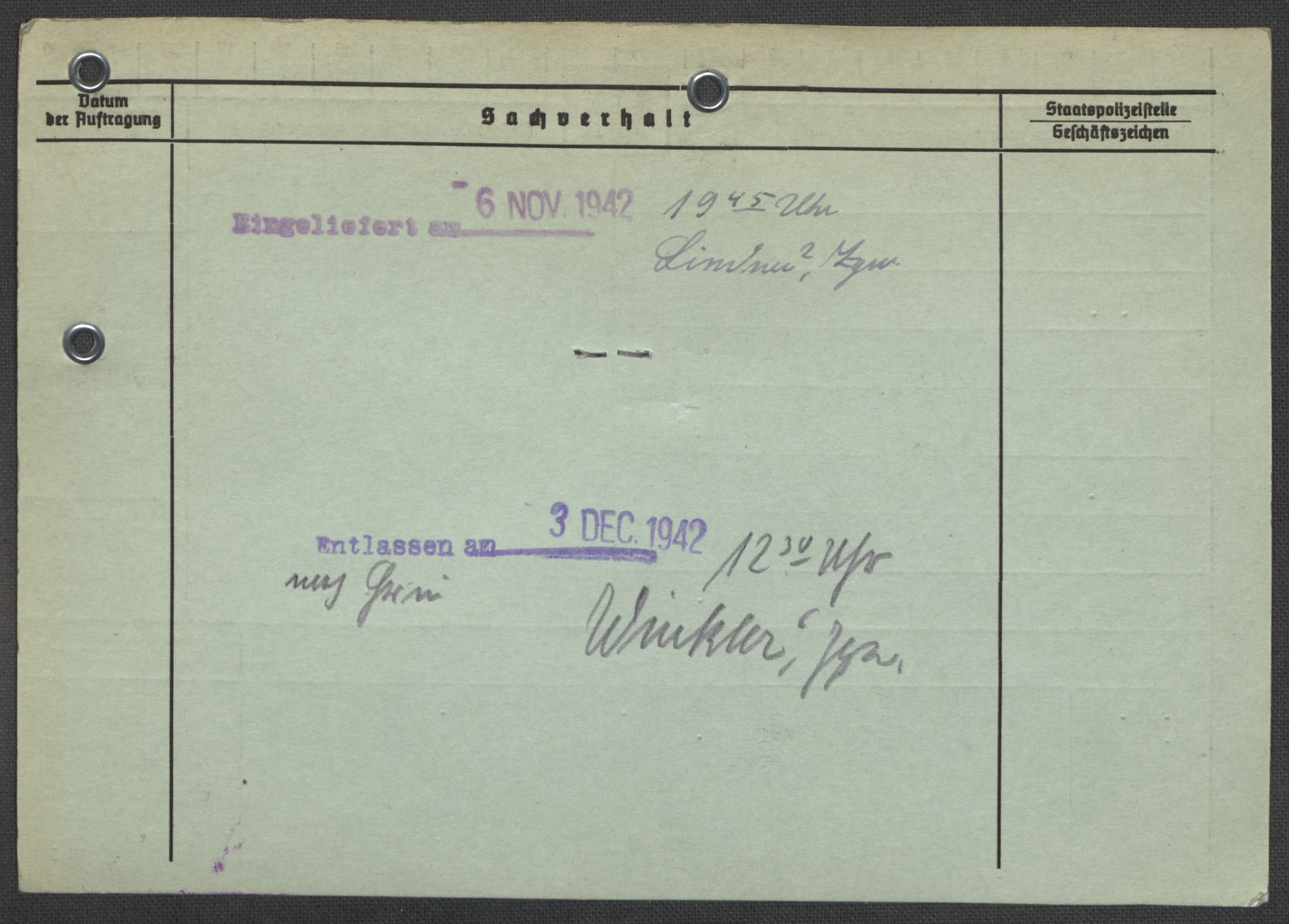 Befehlshaber der Sicherheitspolizei und des SD, RA/RAFA-5969/E/Ea/Eaa/L0004: Register over norske fanger i Møllergata 19: Hal-Hæ, 1940-1945, p. 816