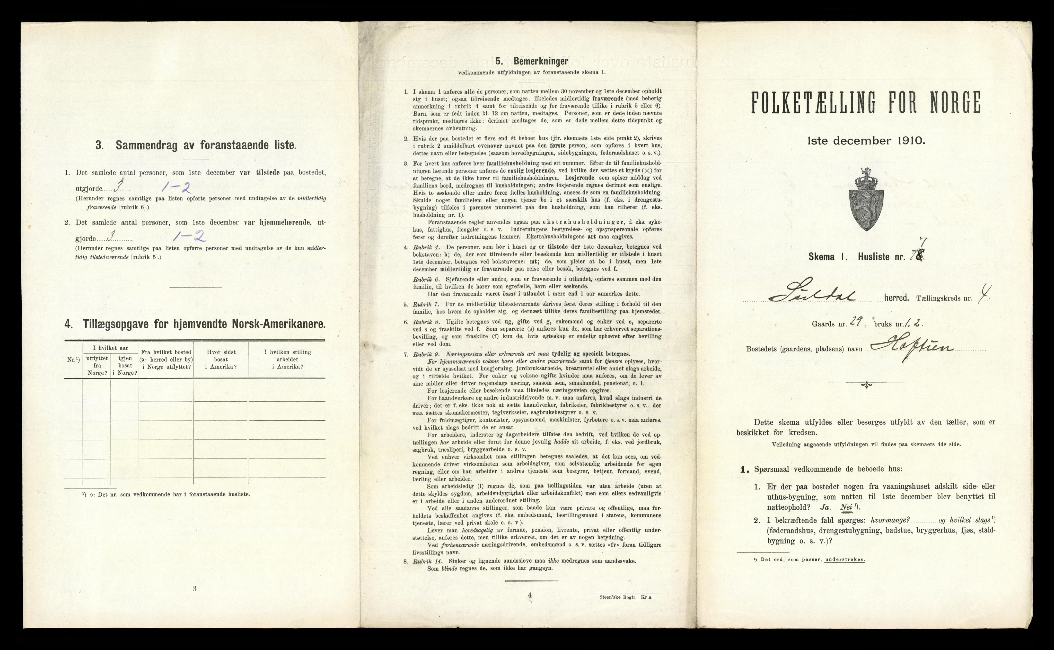 RA, 1910 census for Suldal, 1910, p. 347