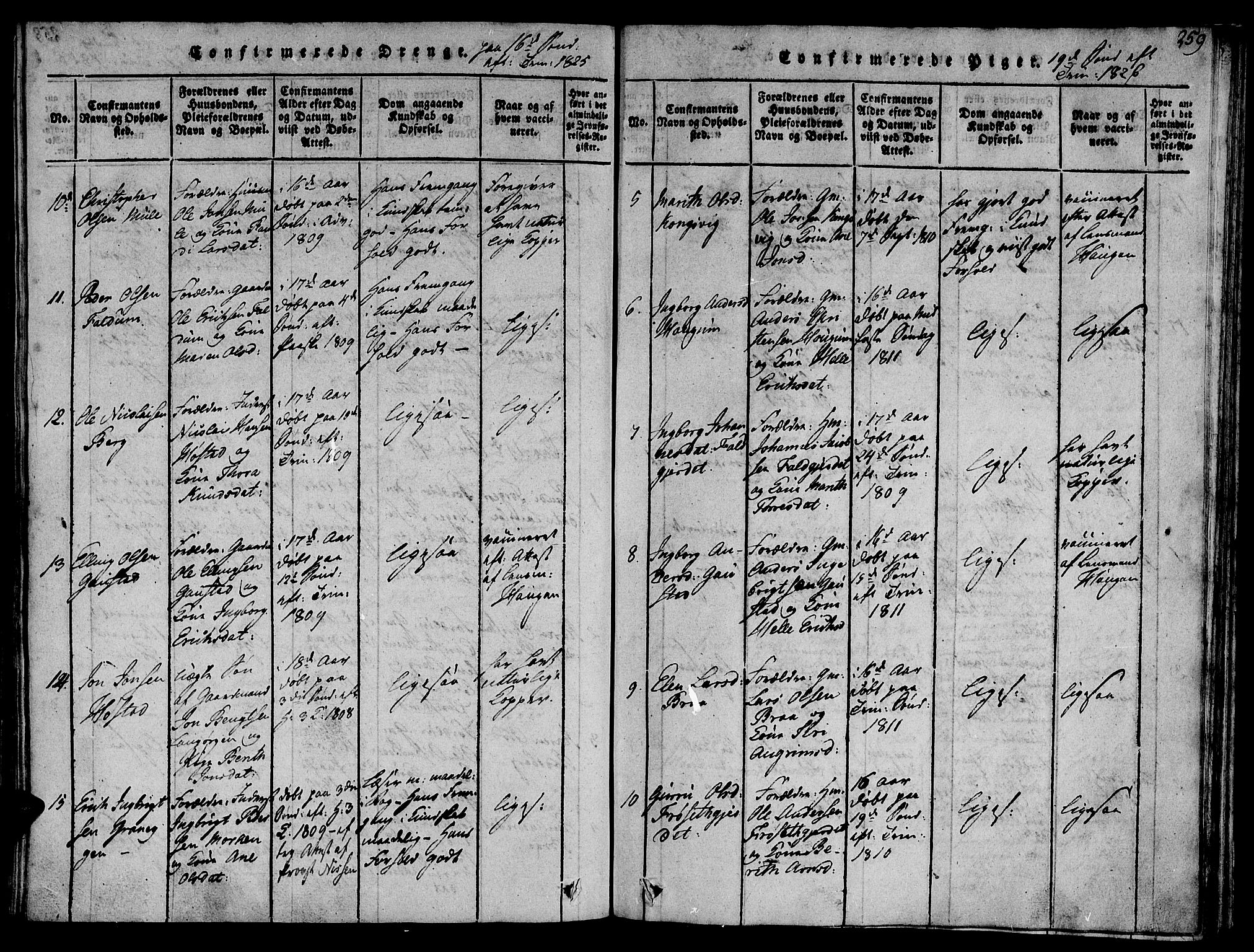 Ministerialprotokoller, klokkerbøker og fødselsregistre - Sør-Trøndelag, AV/SAT-A-1456/612/L0372: Parish register (official) no. 612A06 /1, 1816-1828, p. 259