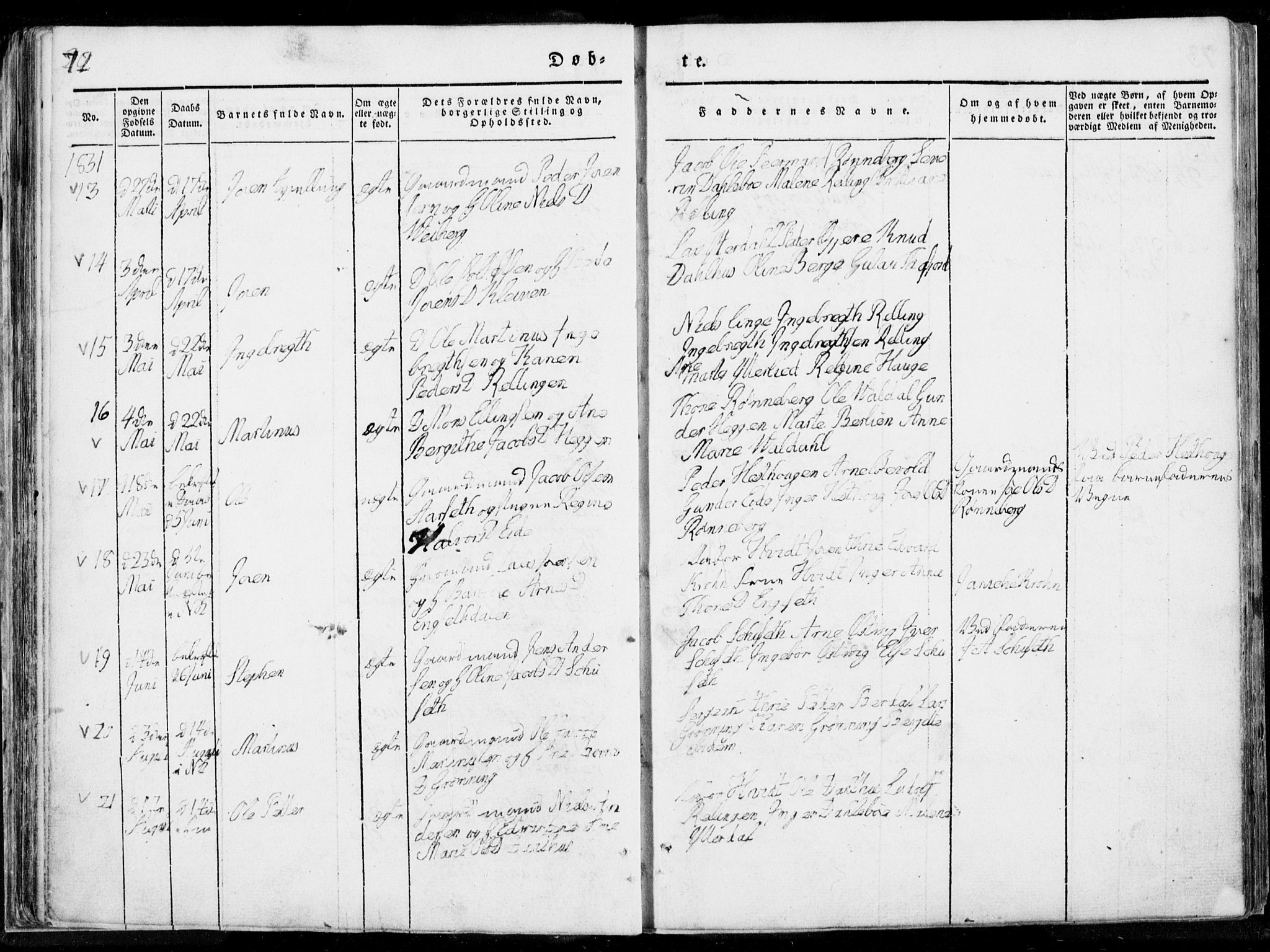 Ministerialprotokoller, klokkerbøker og fødselsregistre - Møre og Romsdal, AV/SAT-A-1454/519/L0247: Parish register (official) no. 519A06, 1827-1846, p. 72
