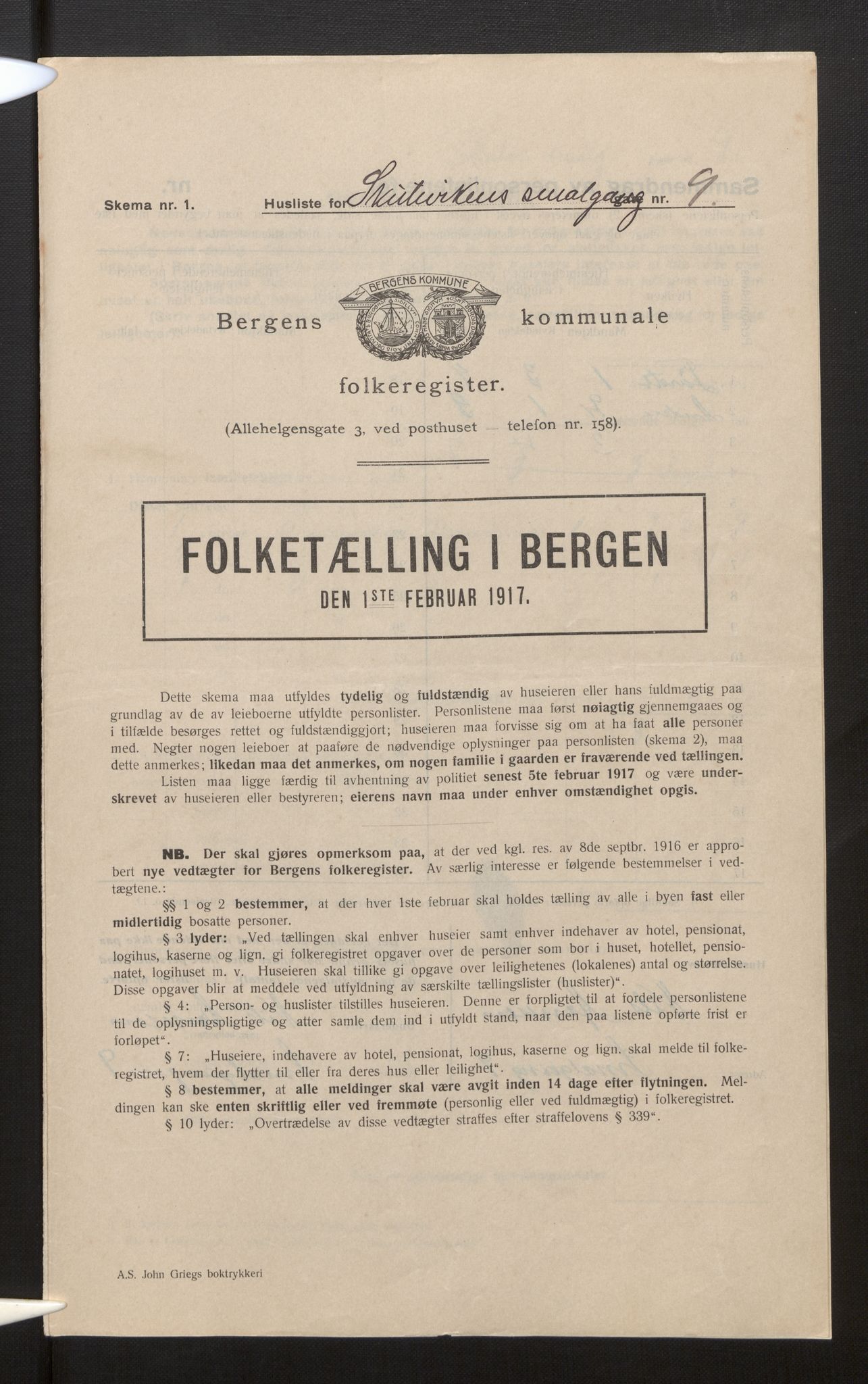 SAB, Municipal Census 1917 for Bergen, 1917, p. 35849