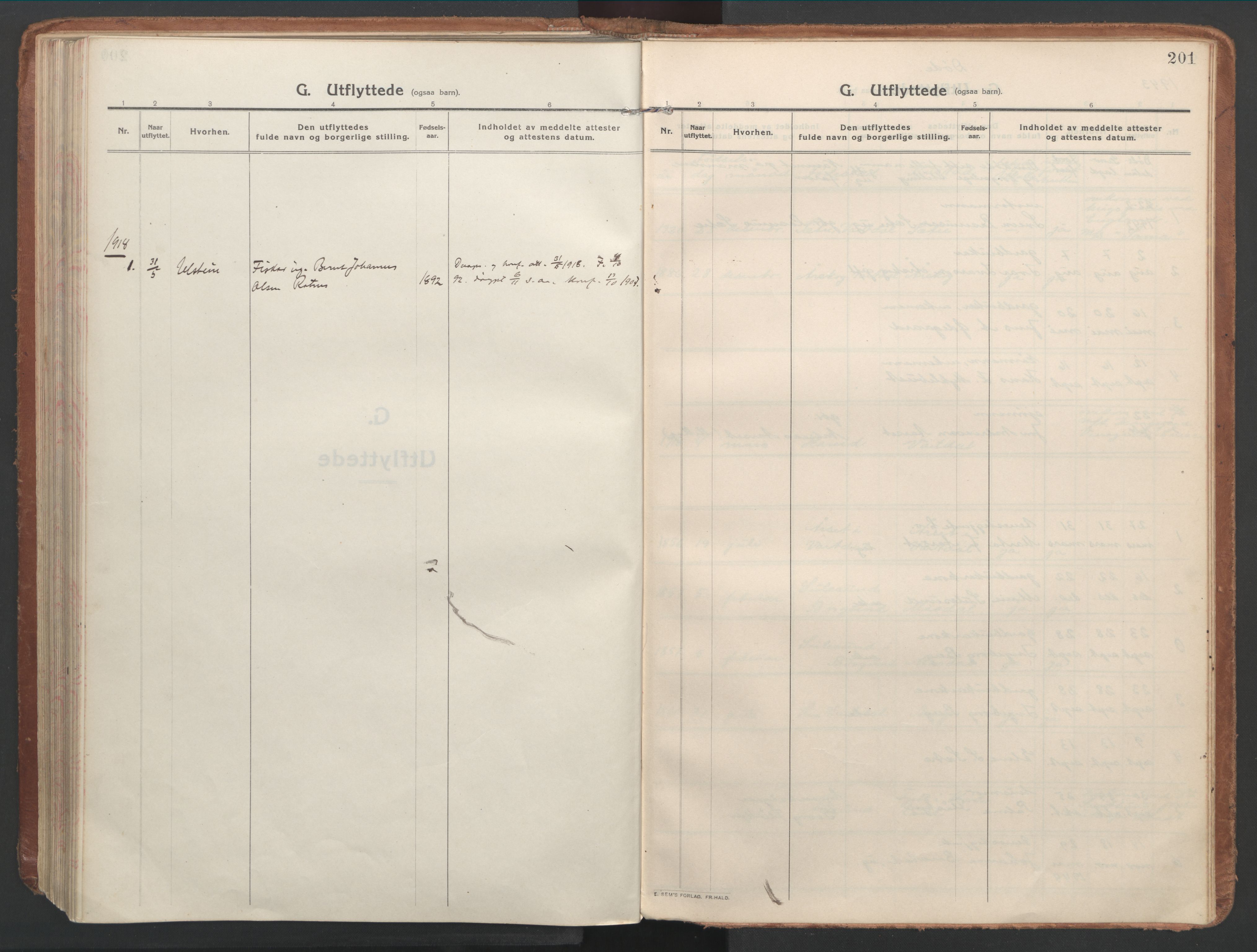 Ministerialprotokoller, klokkerbøker og fødselsregistre - Møre og Romsdal, AV/SAT-A-1454/514/L0200: Parish register (official) no. 514A02, 1913-1943, p. 201