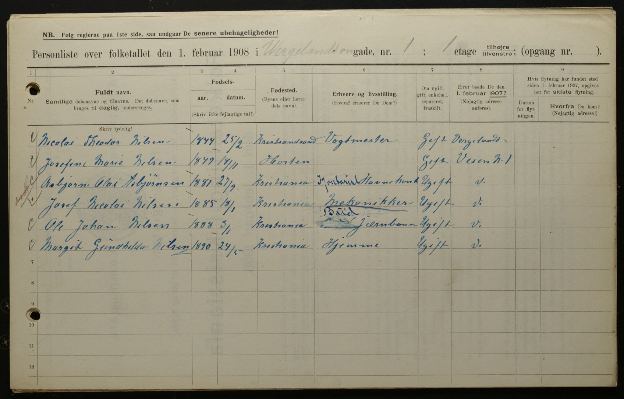 OBA, Municipal Census 1908 for Kristiania, 1908, p. 114666