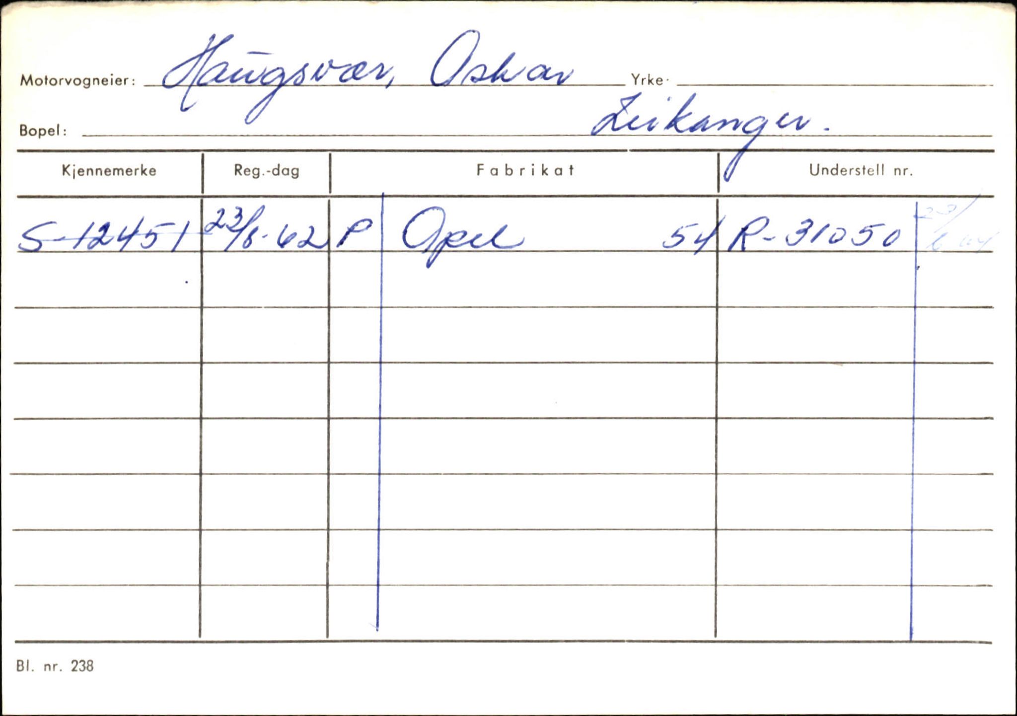 Statens vegvesen, Sogn og Fjordane vegkontor, SAB/A-5301/4/F/L0126: Eigarregister Fjaler M-Å. Leikanger A-Å, 1945-1975, p. 1360