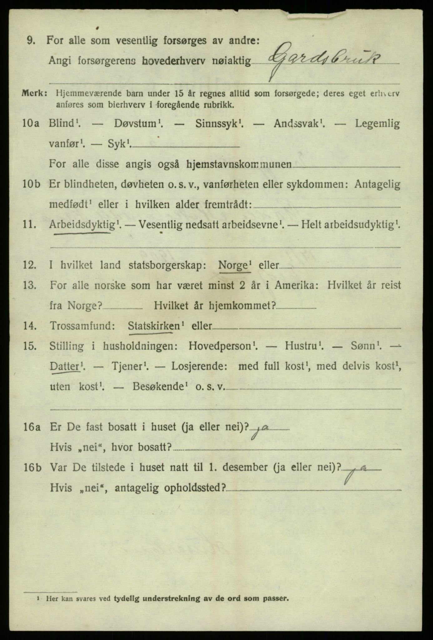 SAB, 1920 census for Eidfjord, 1920, p. 739