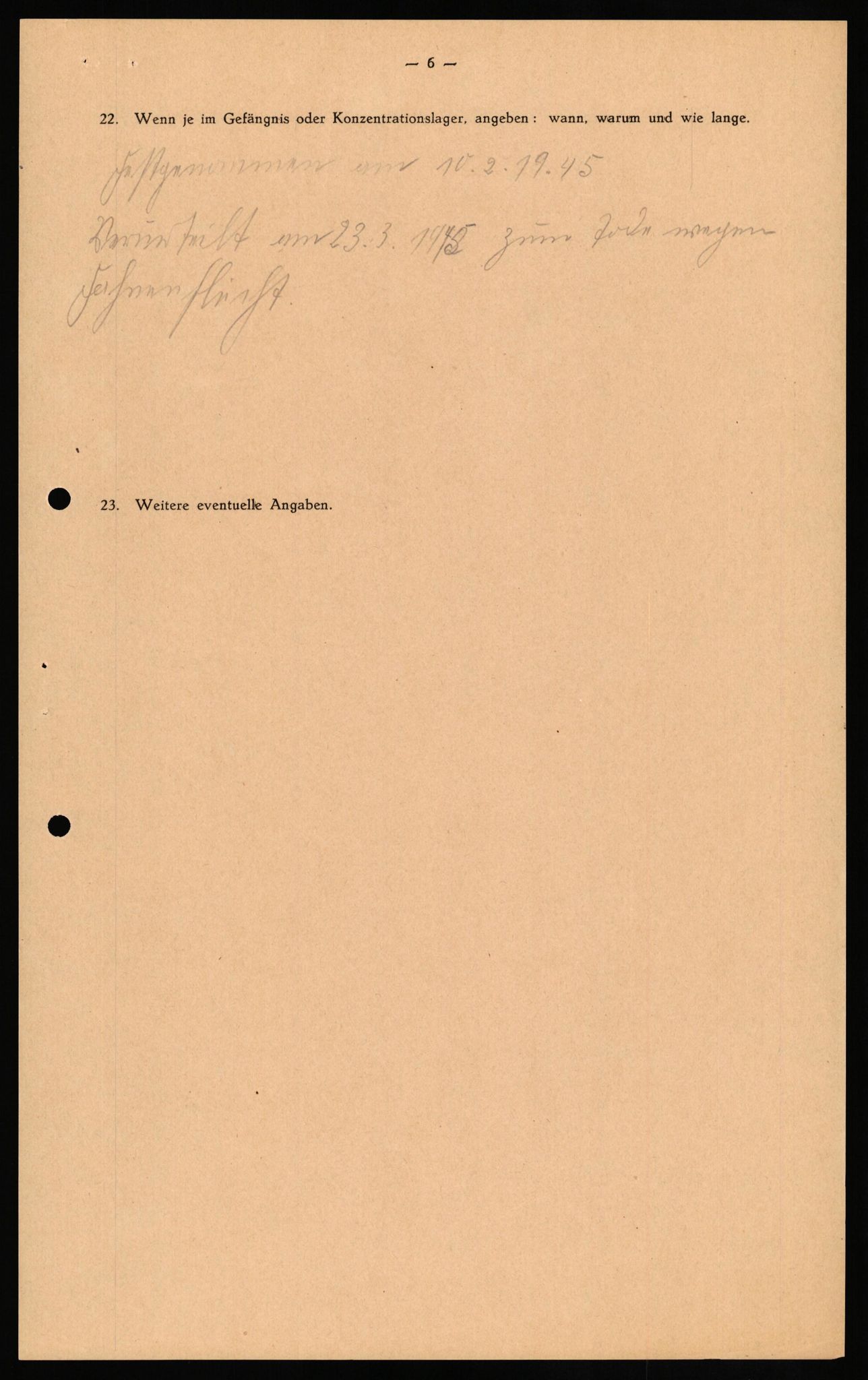 Forsvaret, Forsvarets overkommando II, AV/RA-RAFA-3915/D/Db/L0027: CI Questionaires. Tyske okkupasjonsstyrker i Norge. Tyskere., 1945-1946, p. 58