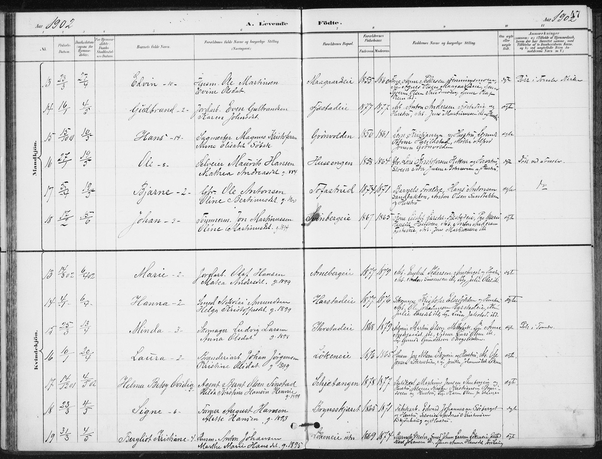 Romedal prestekontor, SAH/PREST-004/K/L0011: Parish register (official) no. 11, 1896-1912, p. 47