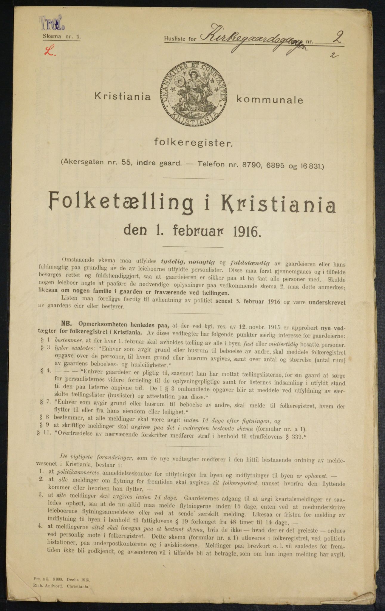 OBA, Municipal Census 1916 for Kristiania, 1916, p. 51035