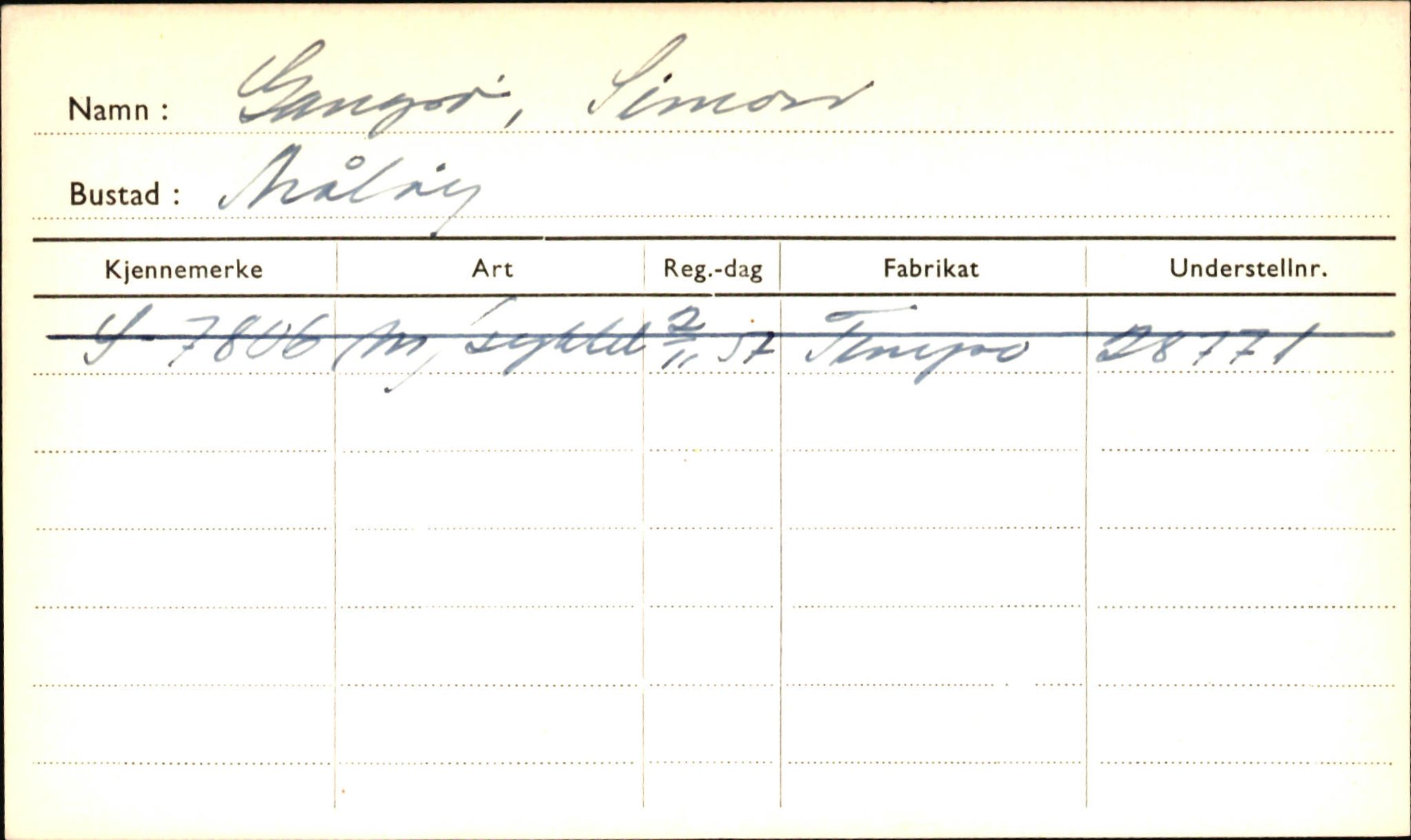 Statens vegvesen, Sogn og Fjordane vegkontor, AV/SAB-A-5301/4/F/L0001D: Eigarregister Fjordane til 1.6.1961, 1930-1961, p. 313