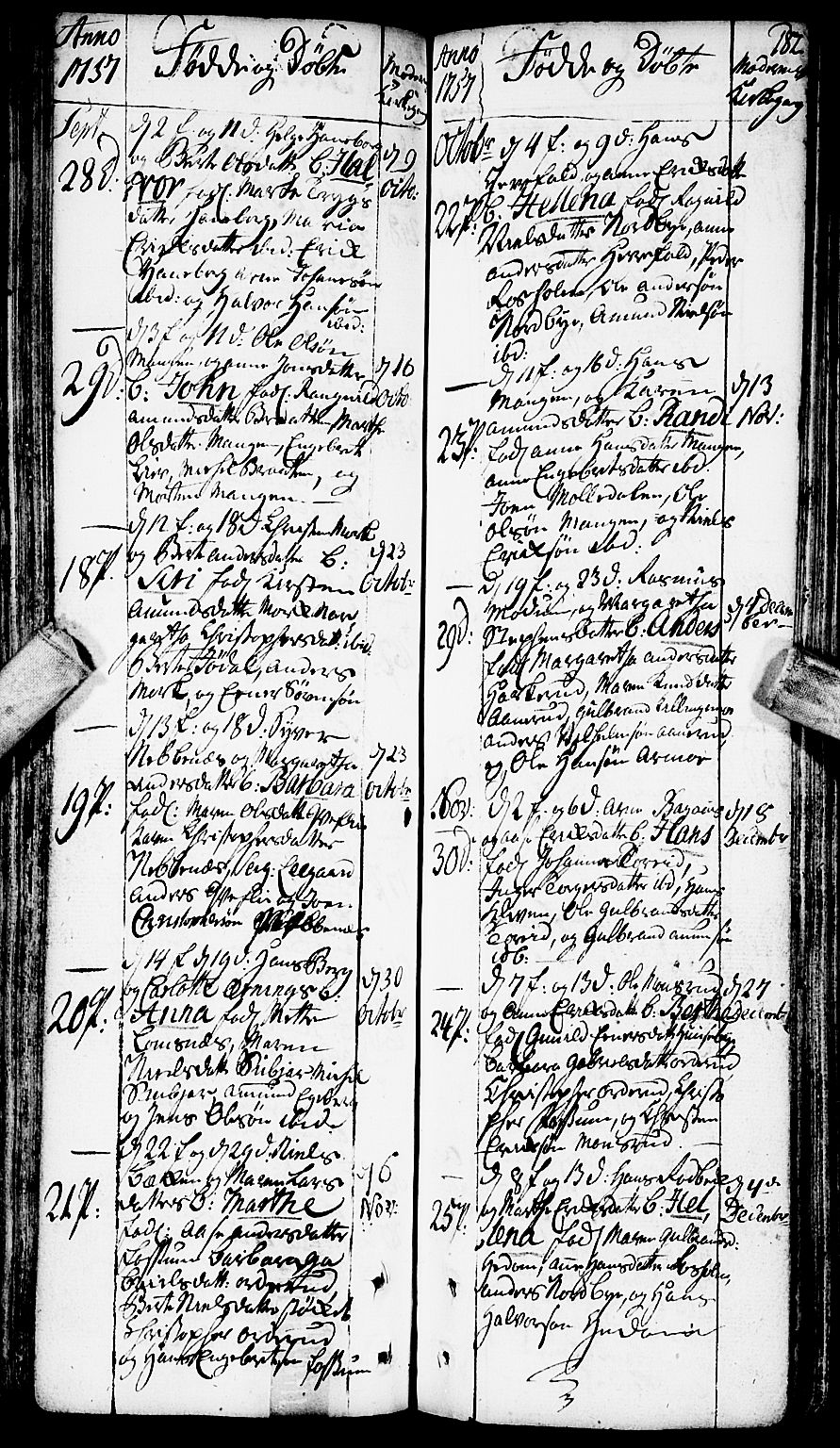 Aurskog prestekontor Kirkebøker, SAO/A-10304a/F/Fa/L0002: Parish register (official) no. I 2, 1735-1766, p. 182