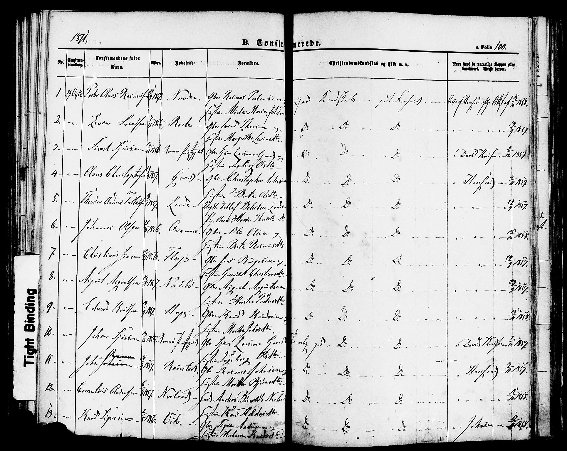 Finnøy sokneprestkontor, SAST/A-101825/H/Ha/Haa/L0008: Parish register (official) no. A 8, 1863-1878, p. 100