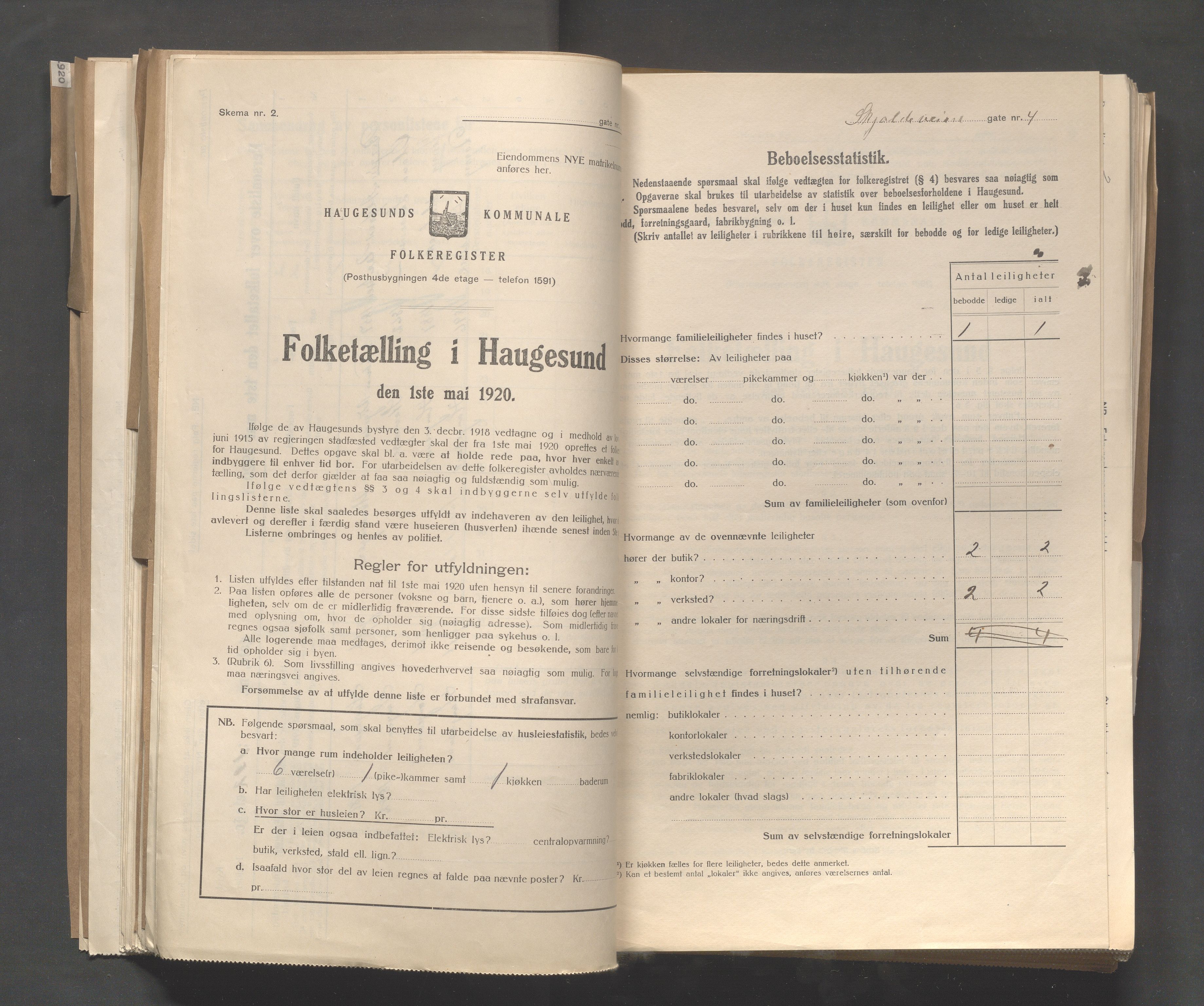 IKAR, Local census 1.5.1920 for Haugesund, 1920, p. 3776