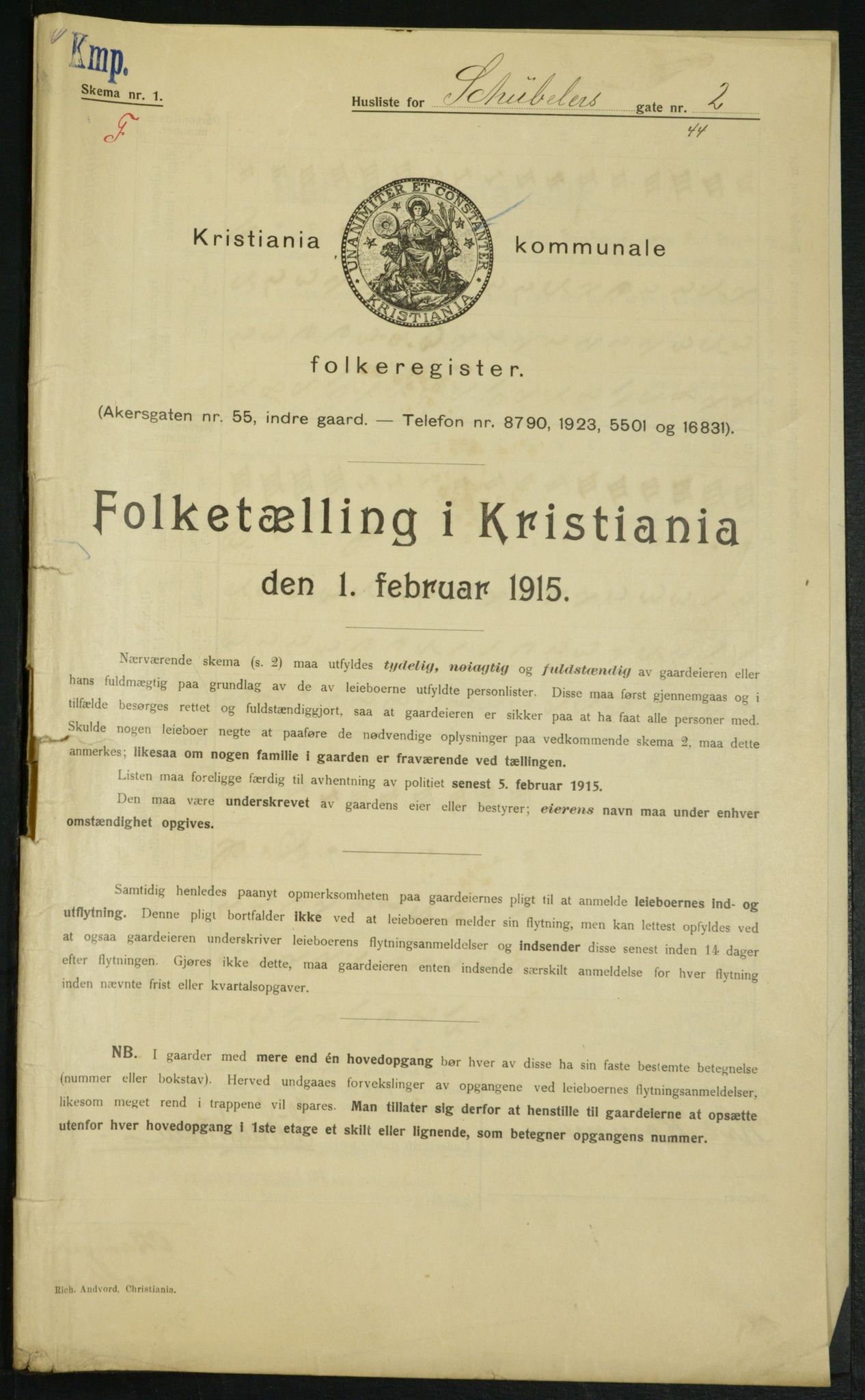 OBA, Municipal Census 1915 for Kristiania, 1915, p. 92571