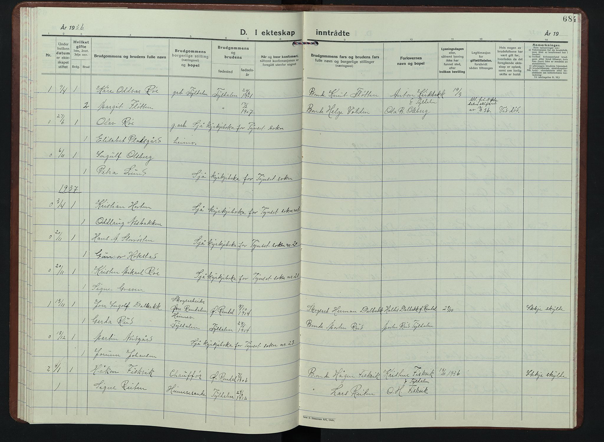 Tynset prestekontor, AV/SAH-PREST-058/H/Ha/Hab/L0013: Parish register (copy) no. 13, 1930-1946, p. 68