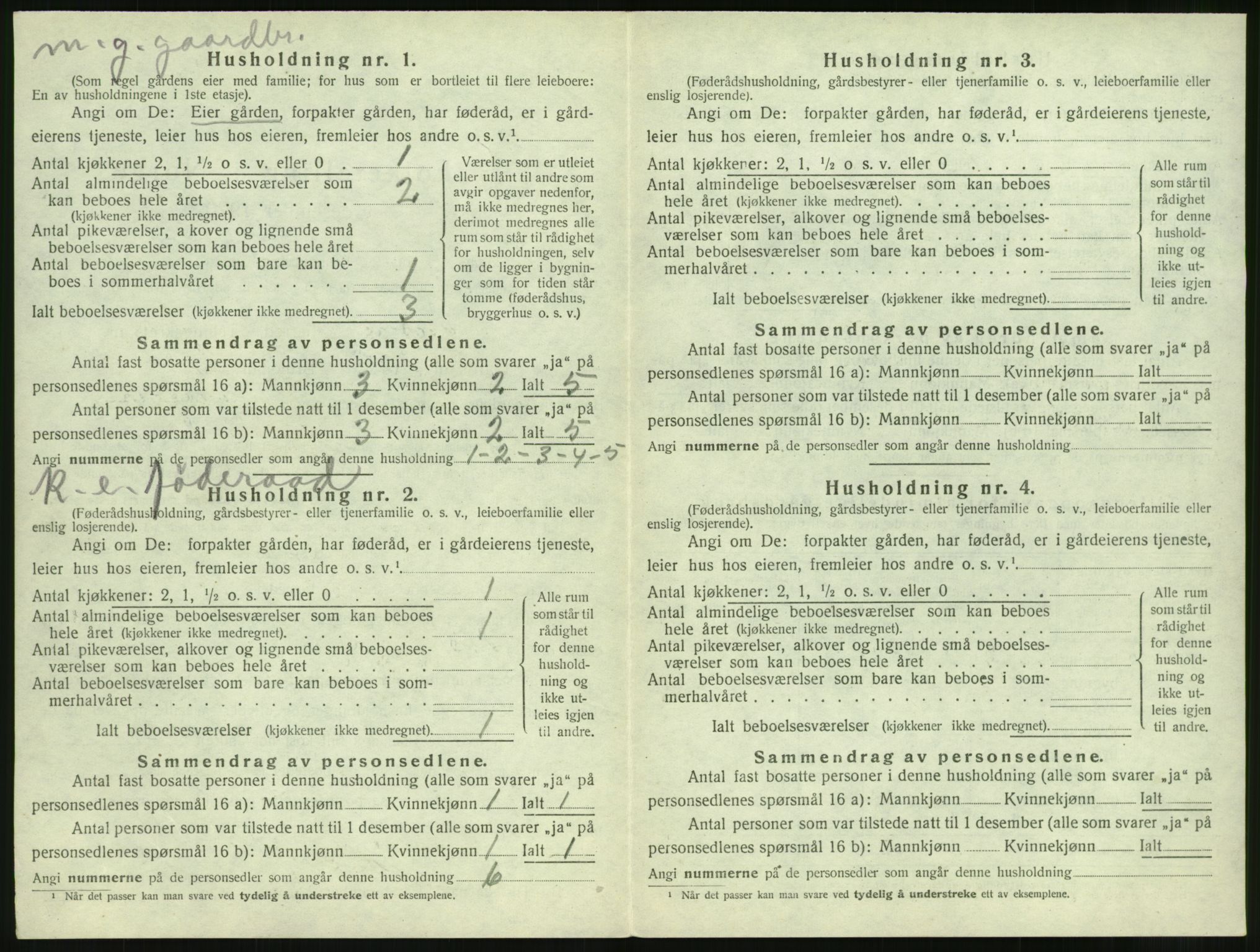 SAT, 1920 census for Vatne, 1920, p. 429