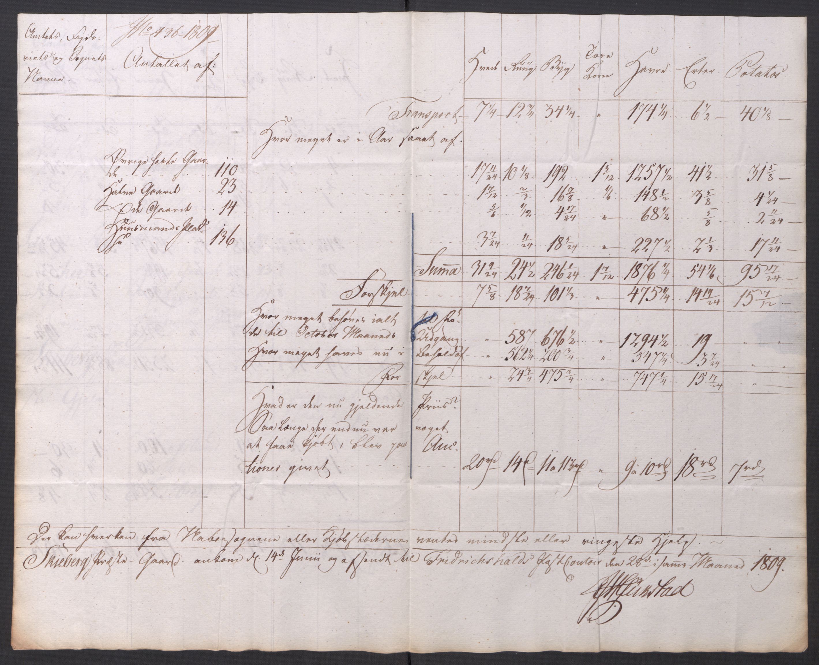 Regjeringskommisjonen 1807-1810, 1. kontor/byrå, AV/RA-EA-2871/Dd/L0014: Kornavl: De utfyldte skjemaer fra sognekommisjonene i Kristiania og Kristiansand stift, 1809, p. 4