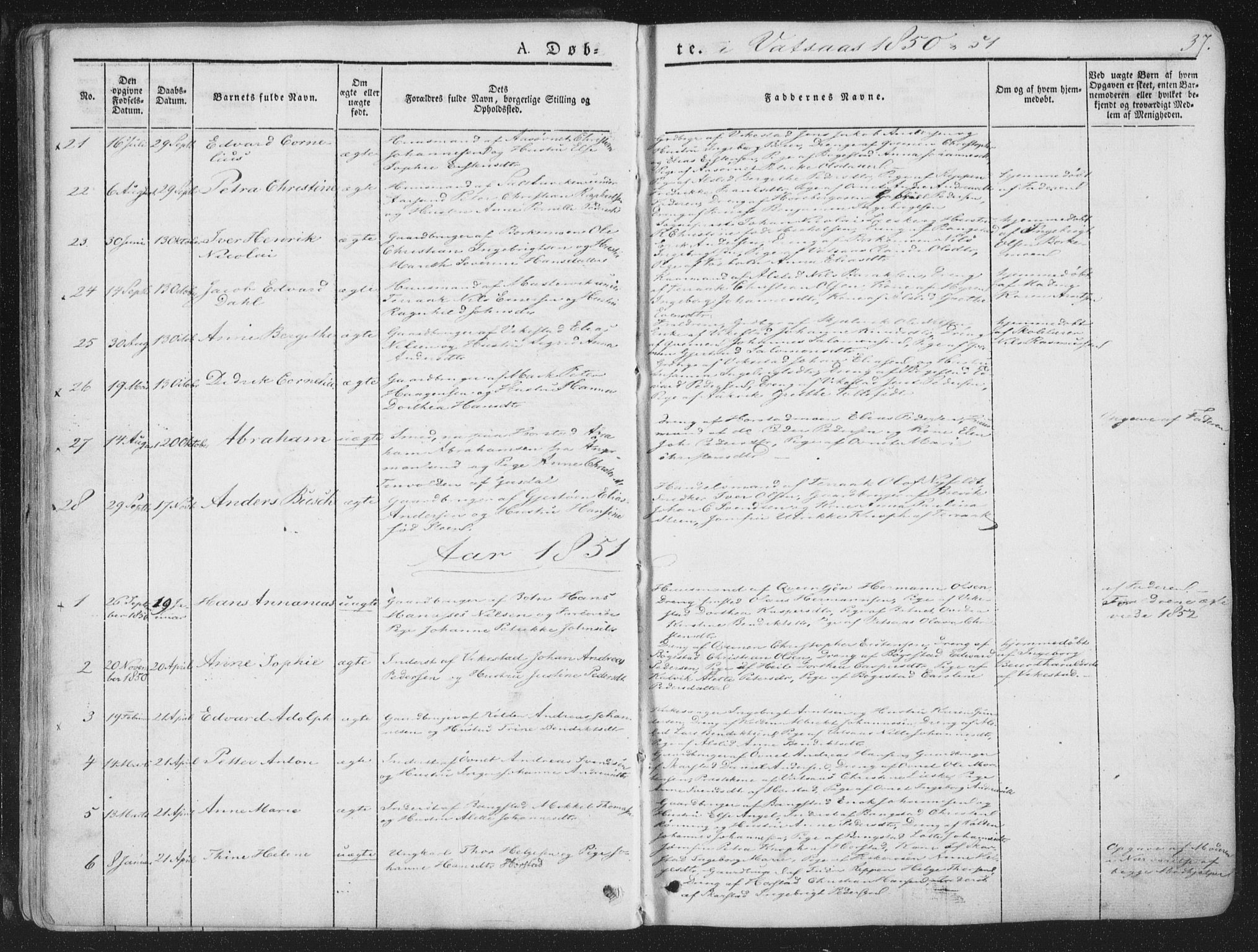 Ministerialprotokoller, klokkerbøker og fødselsregistre - Nordland, AV/SAT-A-1459/810/L0144: Parish register (official) no. 810A07 /1, 1841-1862, p. 37