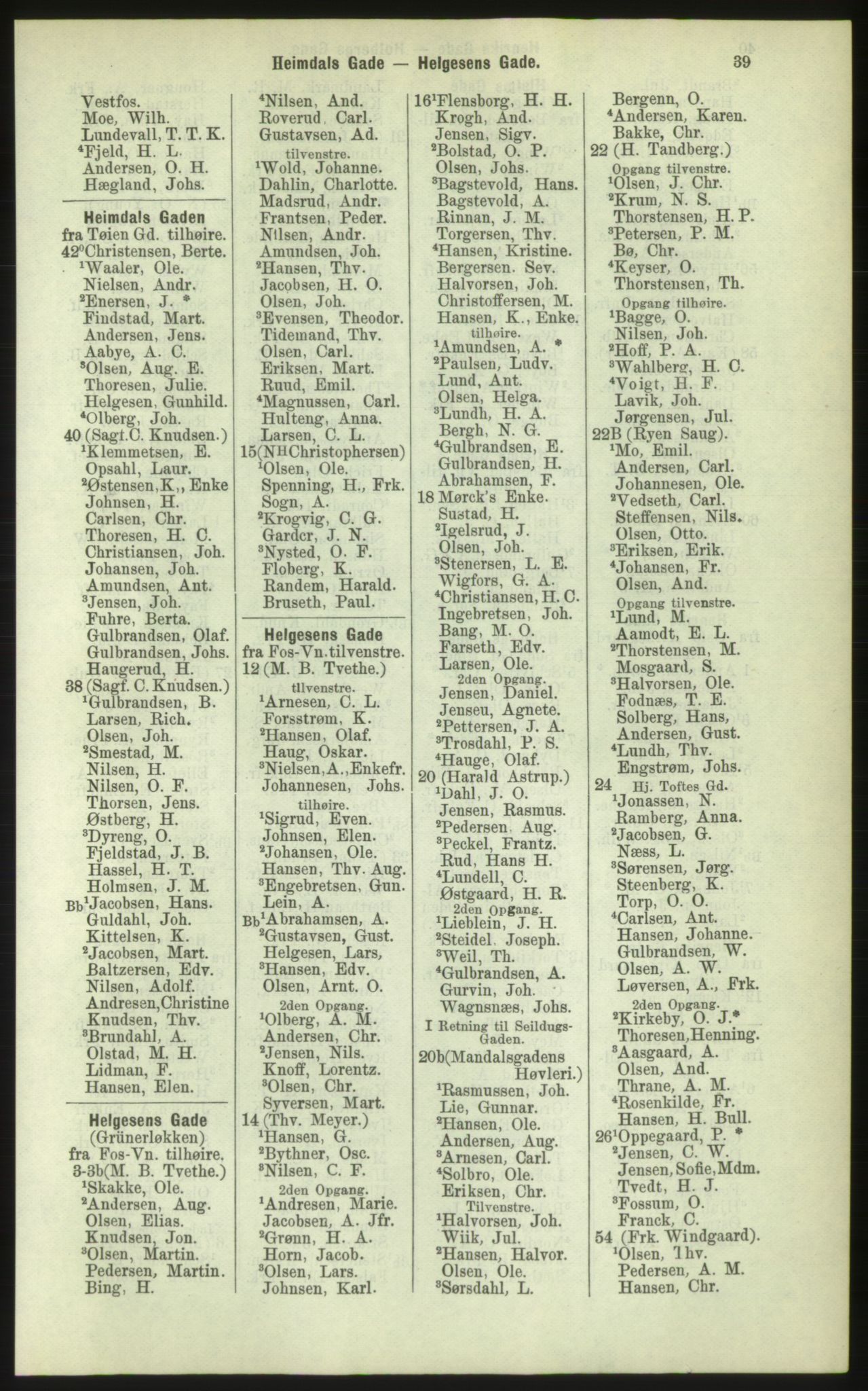 Kristiania/Oslo adressebok, PUBL/-, 1884, p. 39