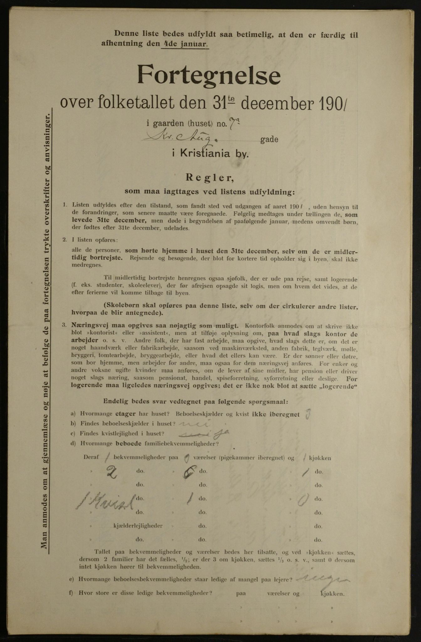 OBA, Municipal Census 1901 for Kristiania, 1901, p. 8296