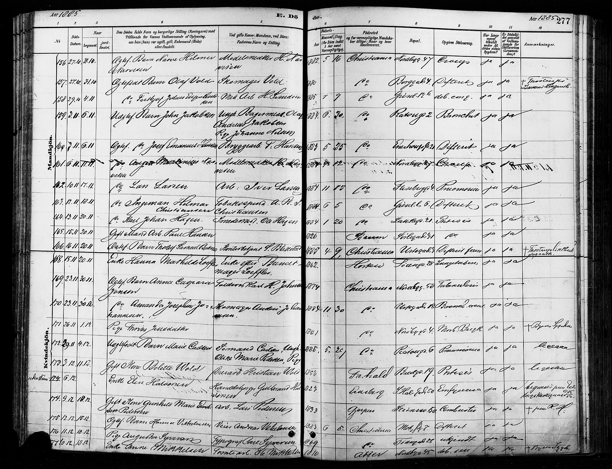 Grønland prestekontor Kirkebøker, AV/SAO-A-10848/F/Fa/L0008: Parish register (official) no. 8, 1881-1893, p. 277