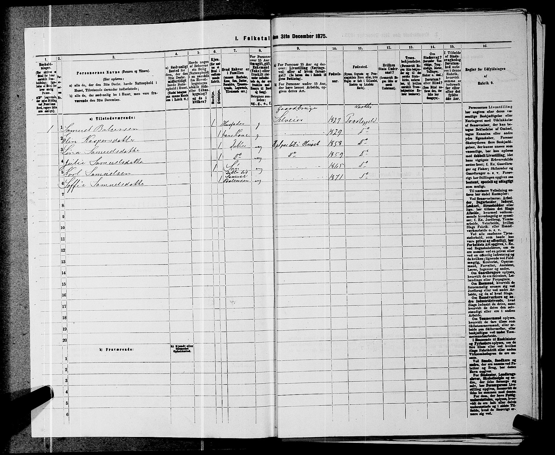 RA, 1875 census for 0211L Vestby/Vestby, Garder og Såner, 1875, p. 897