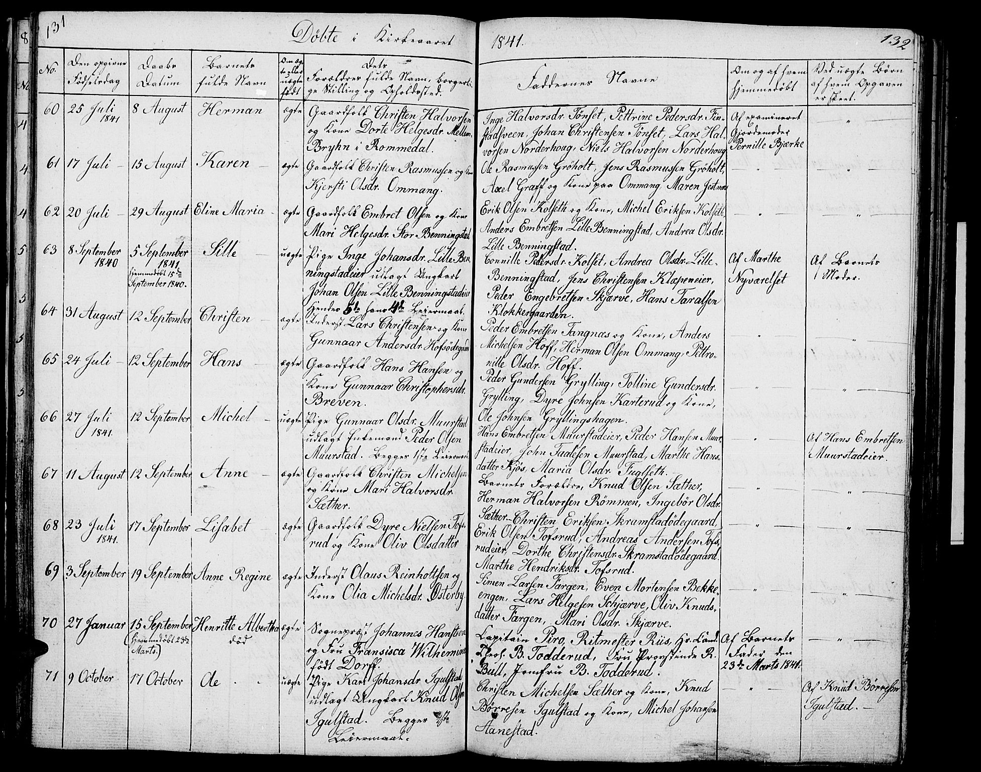 Løten prestekontor, AV/SAH-PREST-022/L/La/L0002: Parish register (copy) no. 2, 1832-1850, p. 131-132