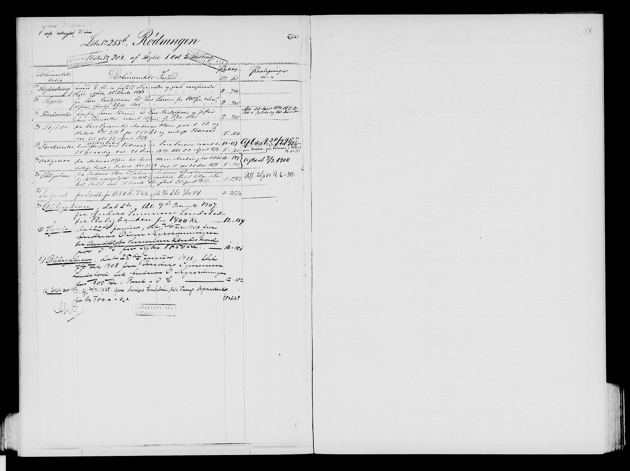 Nord-Hedmark sorenskriveri, SAH/TING-012/H/Ha/Had/Hade/L0001A: Mortgage register no. 4.1a, 1871-1940, p. 158