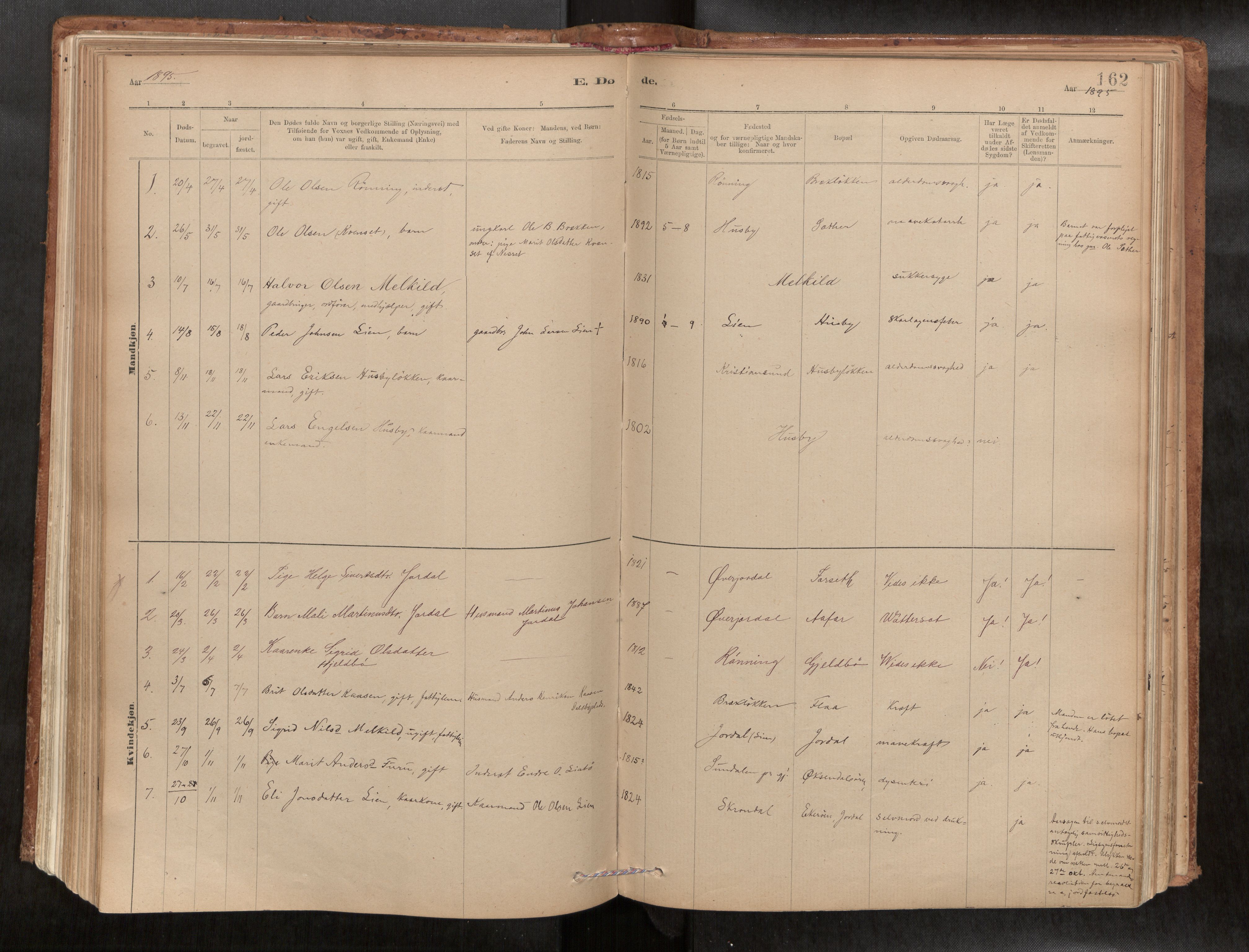 Ministerialprotokoller, klokkerbøker og fødselsregistre - Møre og Romsdal, SAT/A-1454/588/L1006: Parish register (official) no. 588A03, 1886-1912, p. 162