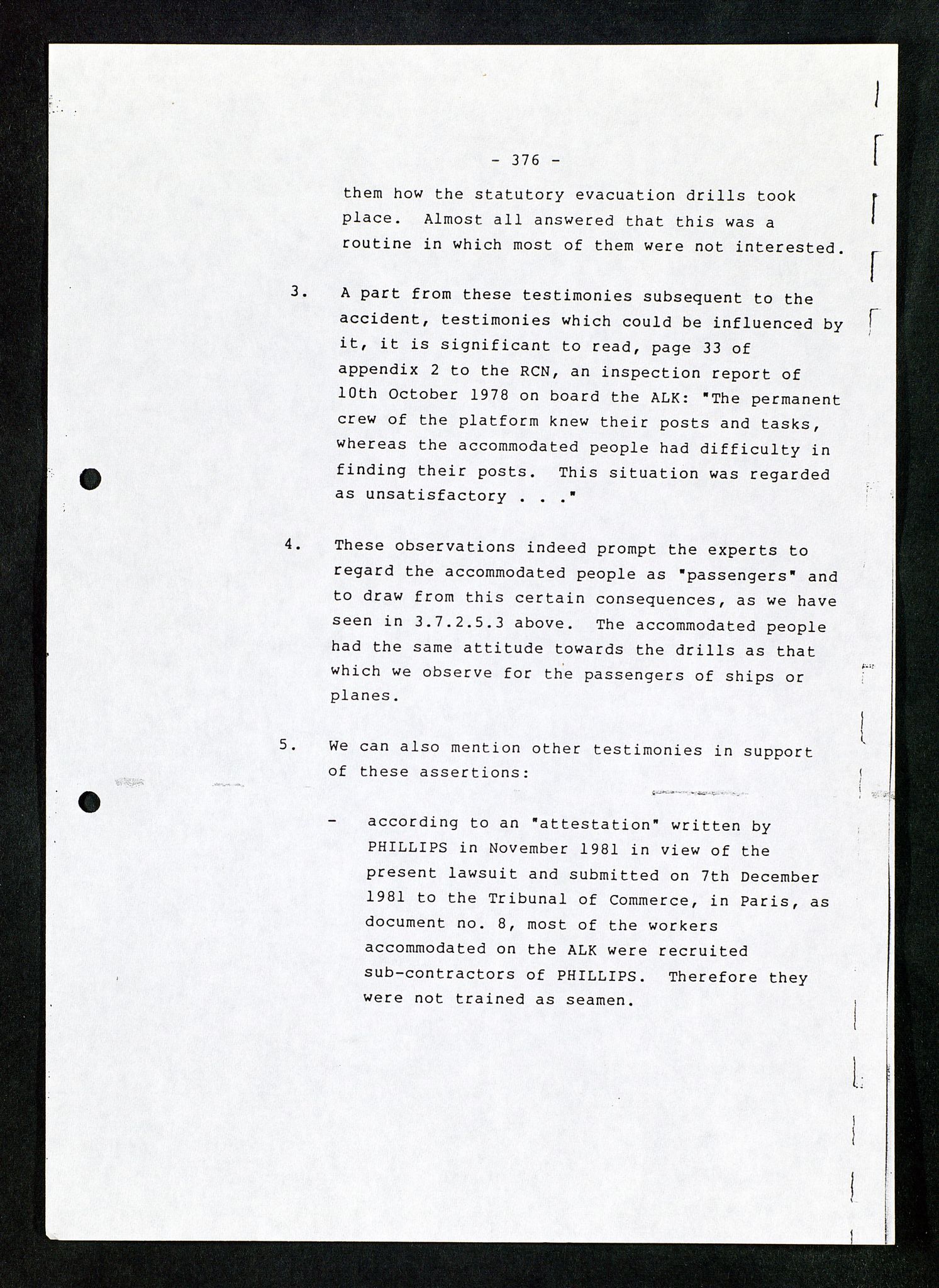 Pa 1503 - Stavanger Drilling AS, AV/SAST-A-101906/Da/L0007: Alexander L. Kielland - Rettssak i Paris, 1982-1988, p. 376