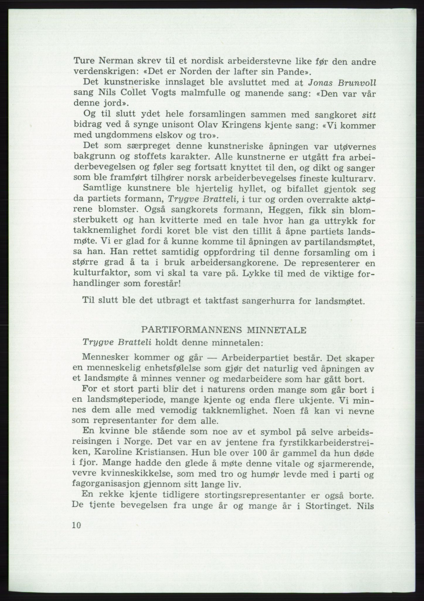 Det norske Arbeiderparti - publikasjoner, AAB/-/-/-: Protokoll over forhandlingene på det 45. ordinære landsmøte 27.-30. mai 1973 i Oslo, 1973, p. 10