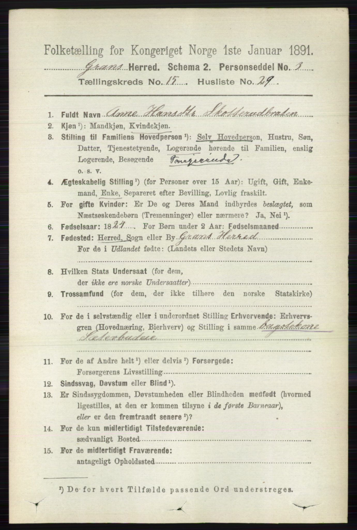 RA, 1891 census for 0534 Gran, 1891, p. 7761