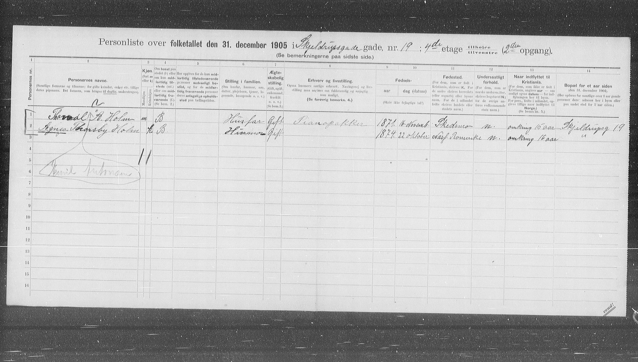 OBA, Municipal Census 1905 for Kristiania, 1905, p. 49884