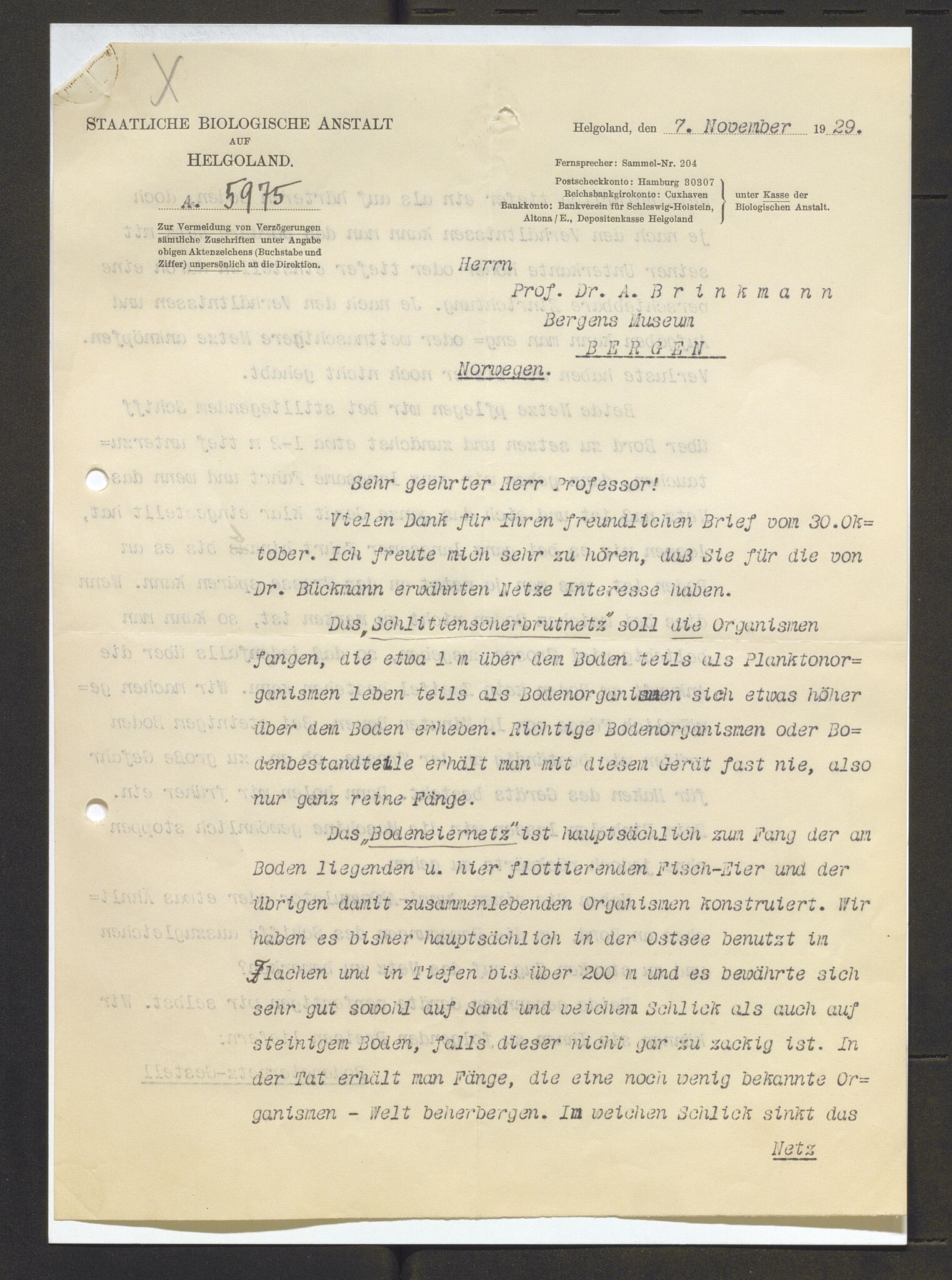 Bergens Museum, AV/SAB-A-17301/13/D/L0002: Korrespondanse , 1928-1940, p. 151