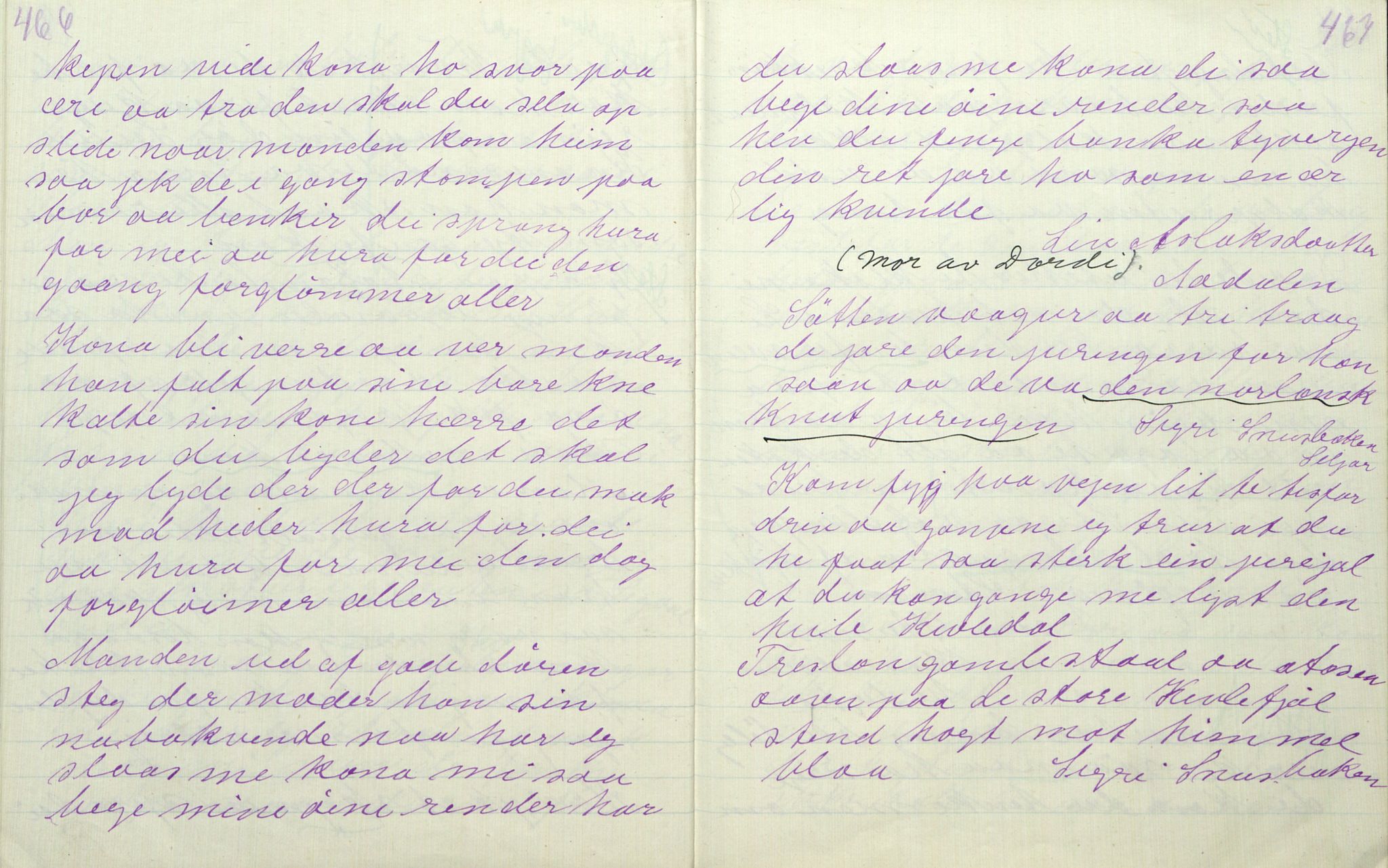 Rikard Berge, TEMU/TGM-A-1003/F/L0011/0011: 381-399 / 391 Oppskrifter av Gunnhild Kivle, 1918-1919, p. 466-467