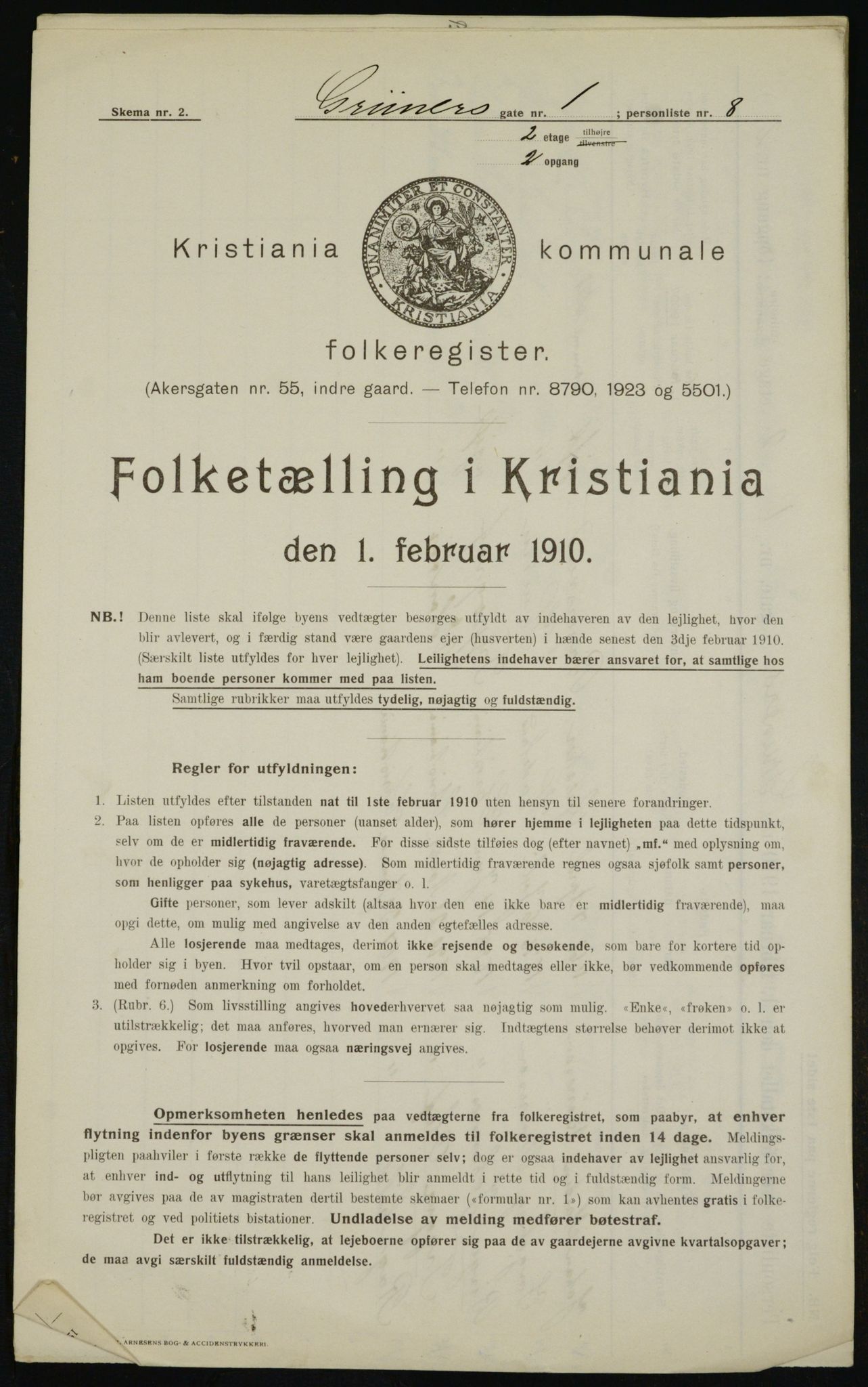 OBA, Municipal Census 1910 for Kristiania, 1910, p. 29367