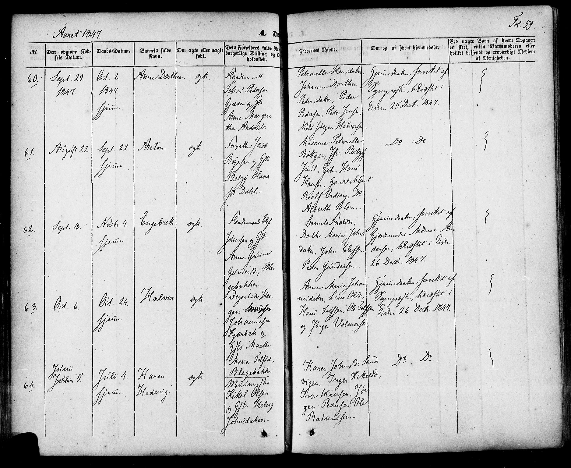 Skien kirkebøker, AV/SAKO-A-302/F/Fa/L0006a: Parish register (official) no. 6A, 1843-1856, p. 59