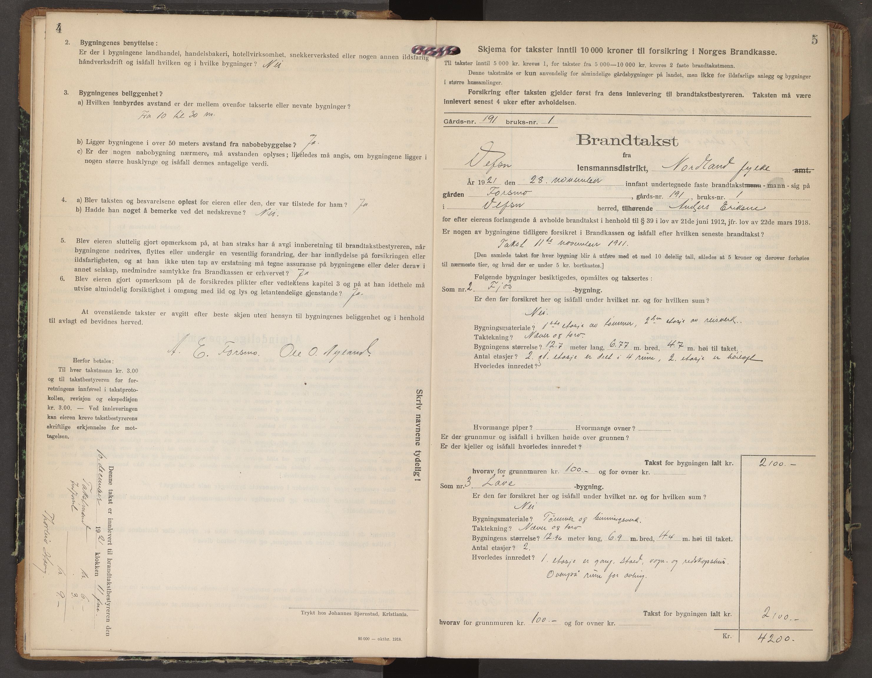 Norges Brannkasse Vefsn, AV/SAT-A-5573/Fb/L0008: Branntakstprotokoll, 1921-1925