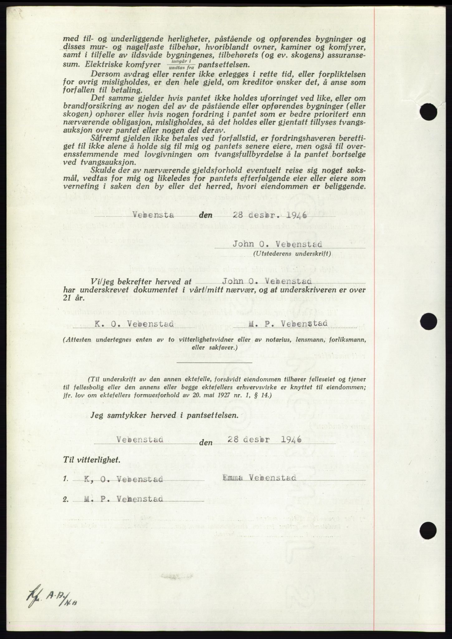 Nordmøre sorenskriveri, AV/SAT-A-4132/1/2/2Ca: Mortgage book no. B95, 1946-1947, Diary no: : 8/1947