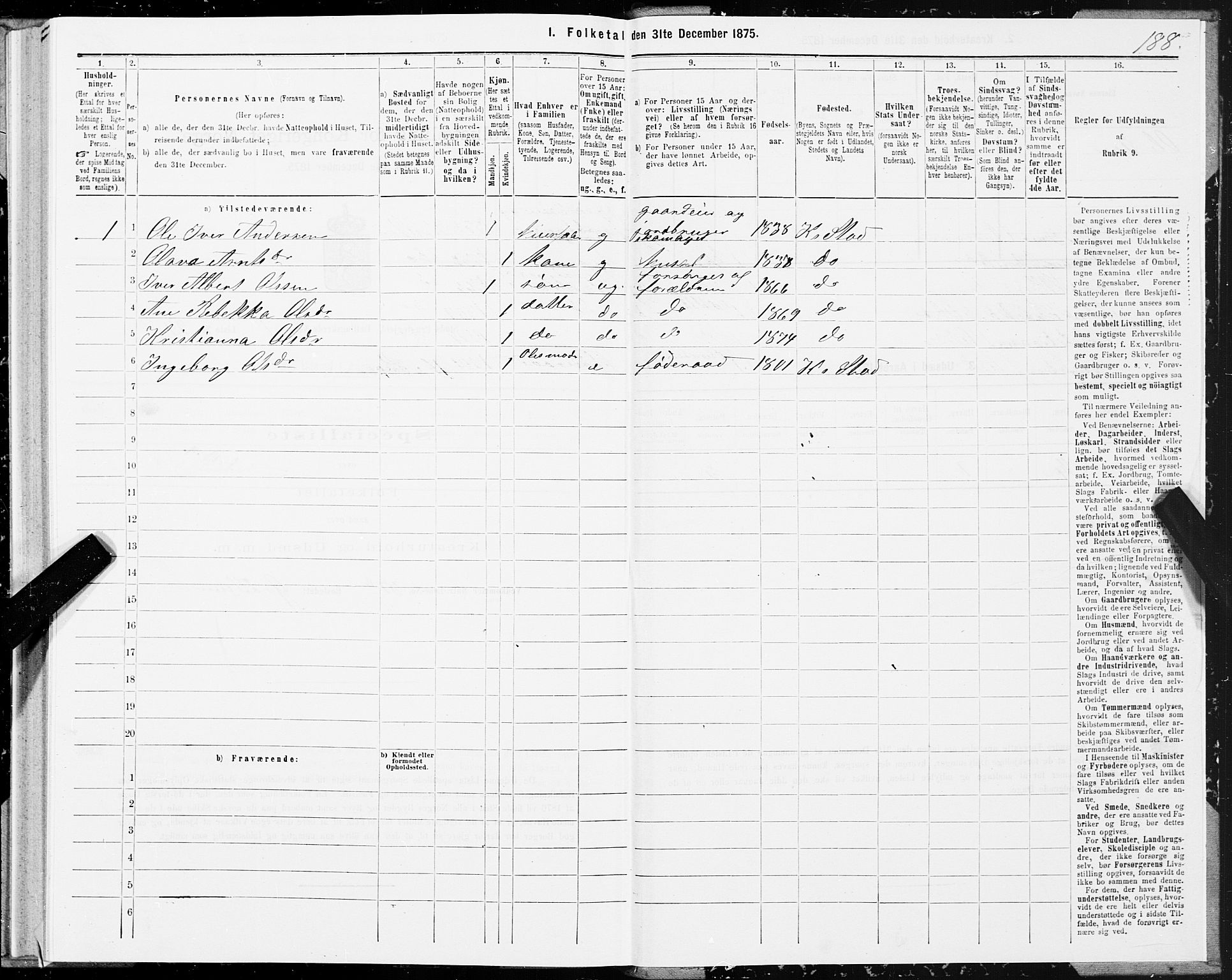 SAT, 1875 census for 1734P Stod, 1875, p. 1188