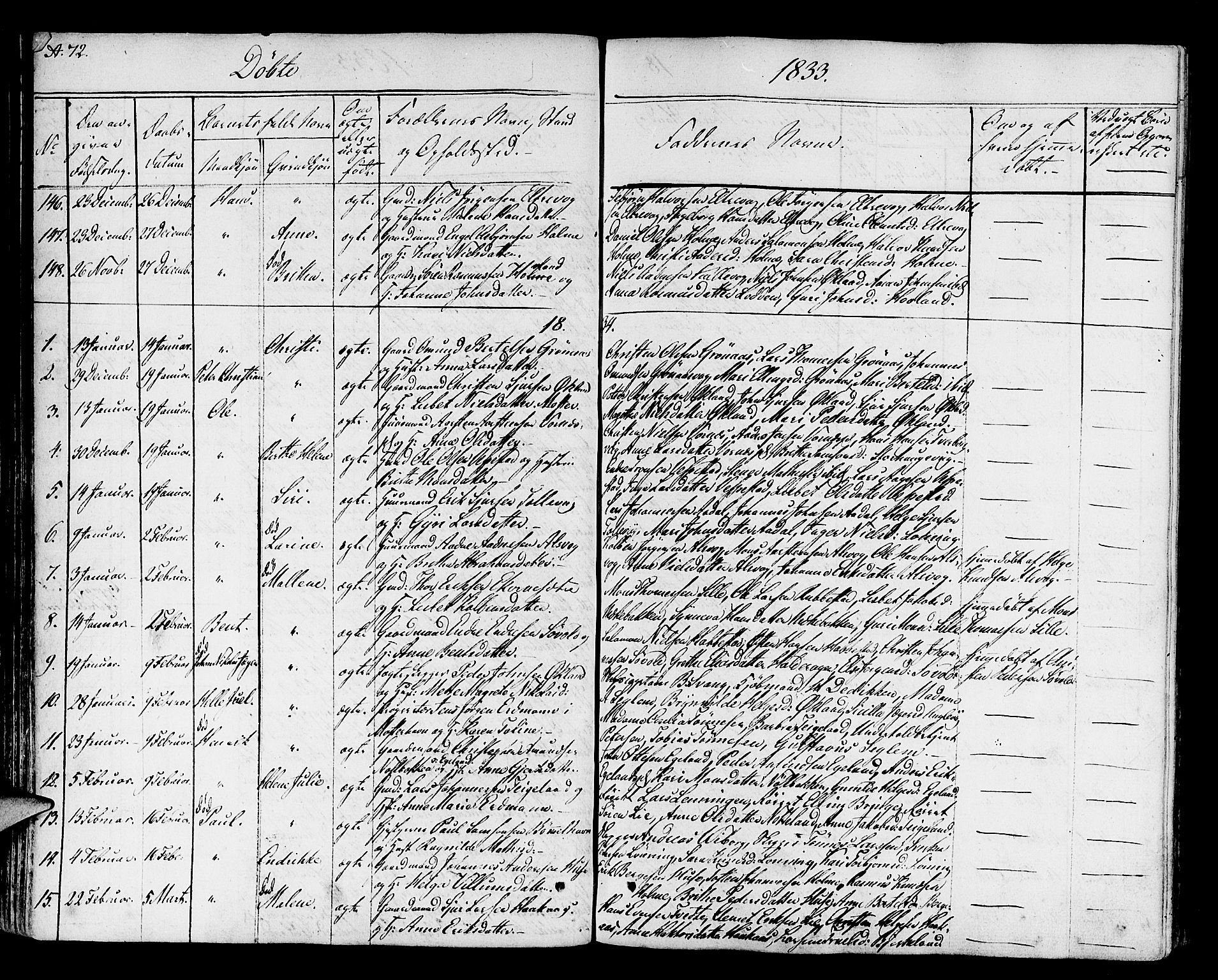 Finnås sokneprestembete, SAB/A-99925/H/Ha/Haa/Haaa/L0005: Parish register (official) no. A 5, 1823-1835, p. 72