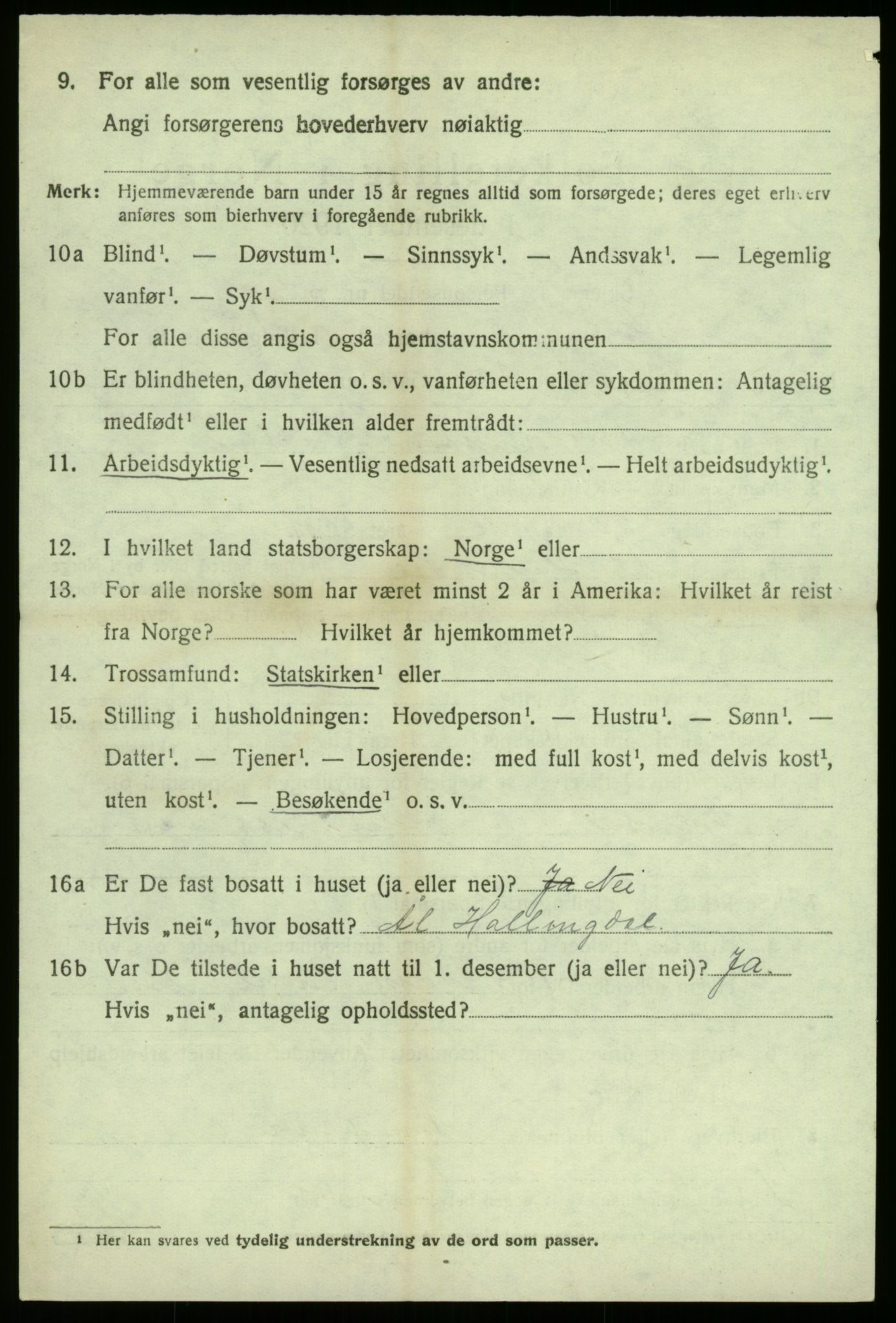 SAB, 1920 census for Sogndal, 1920, p. 2642