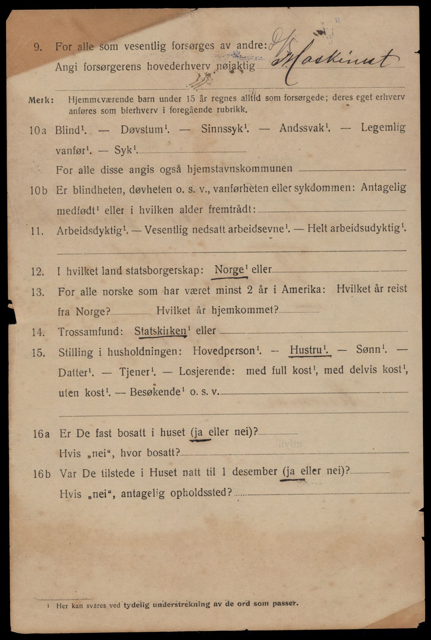 SAT, 1920 census for Trondheim, 1920, p. 92085