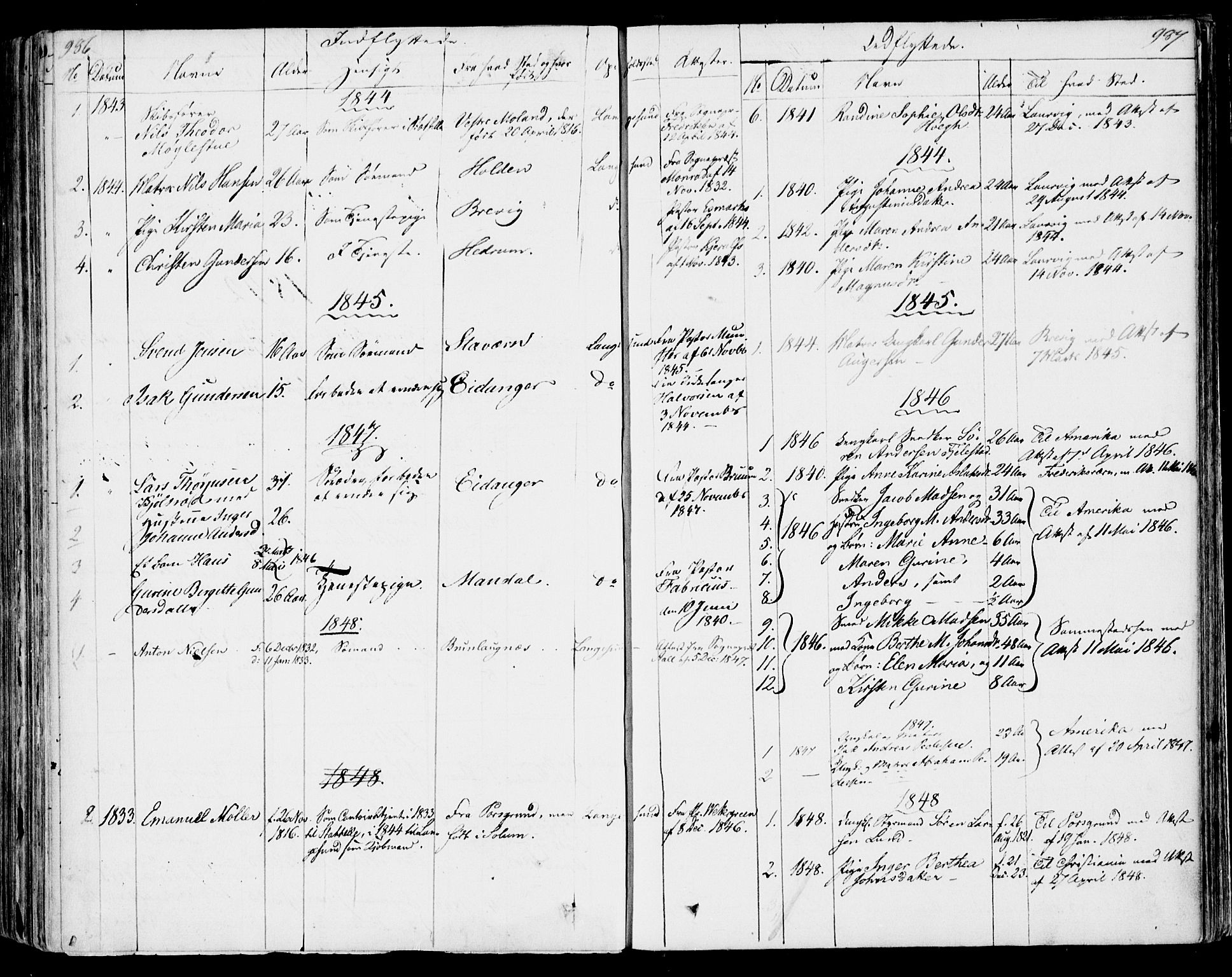 Bamble kirkebøker, AV/SAKO-A-253/F/Fa/L0004: Parish register (official) no. I 4, 1834-1853, p. 986-987