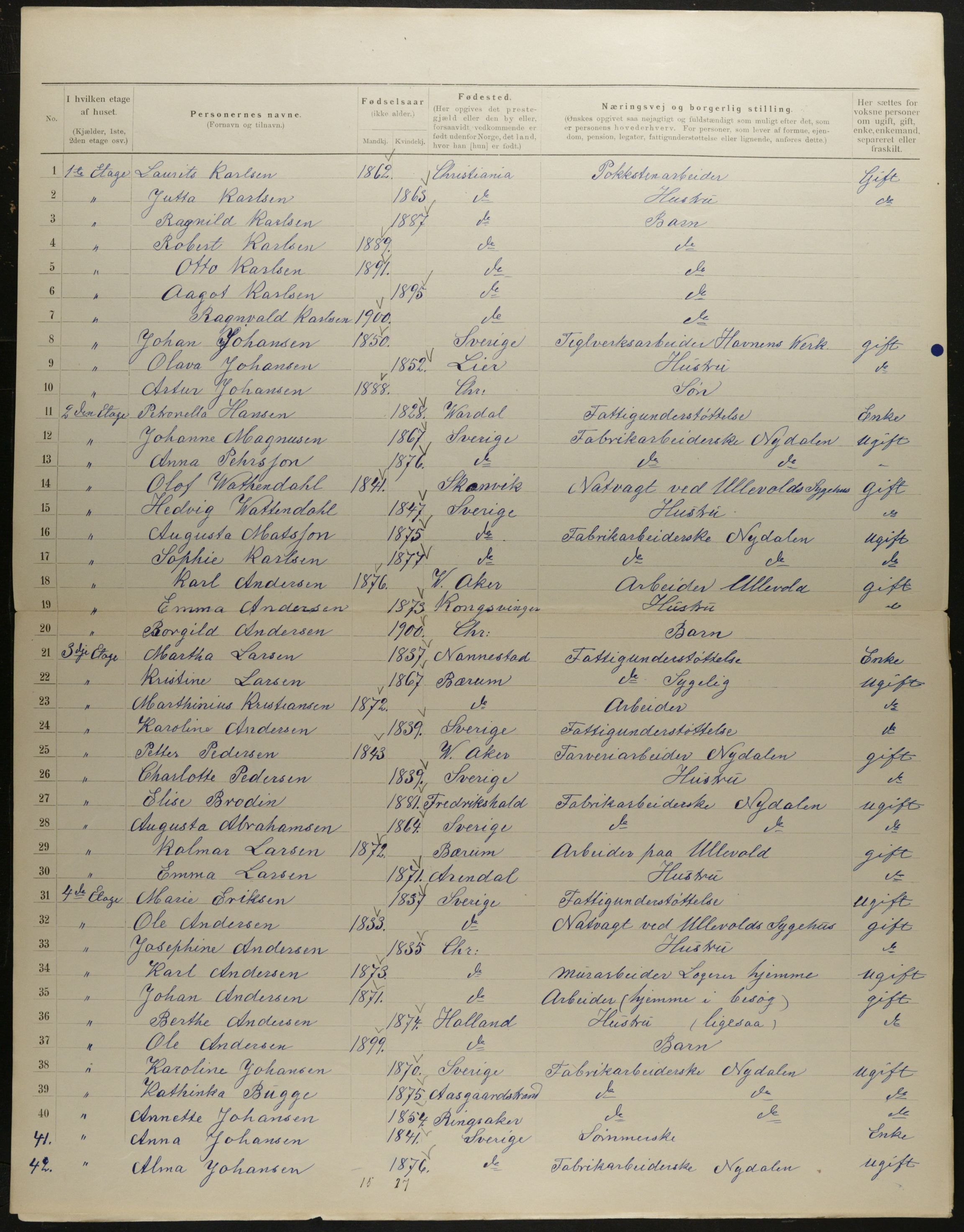 OBA, Municipal Census 1901 for Kristiania, 1901, p. 8838