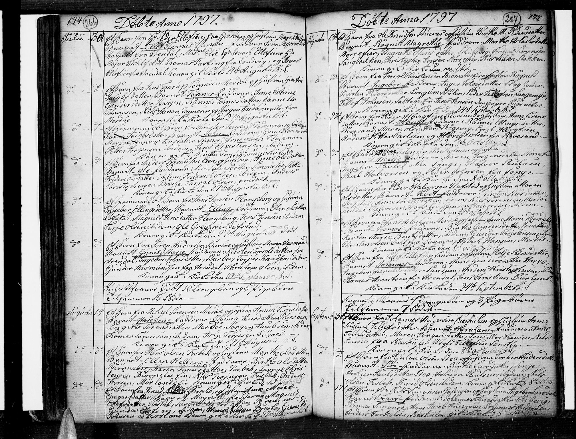 Tromøy sokneprestkontor, AV/SAK-1111-0041/F/Fa/L0002: Parish register (official) no. A 2, 1773-1808, p. 266-267