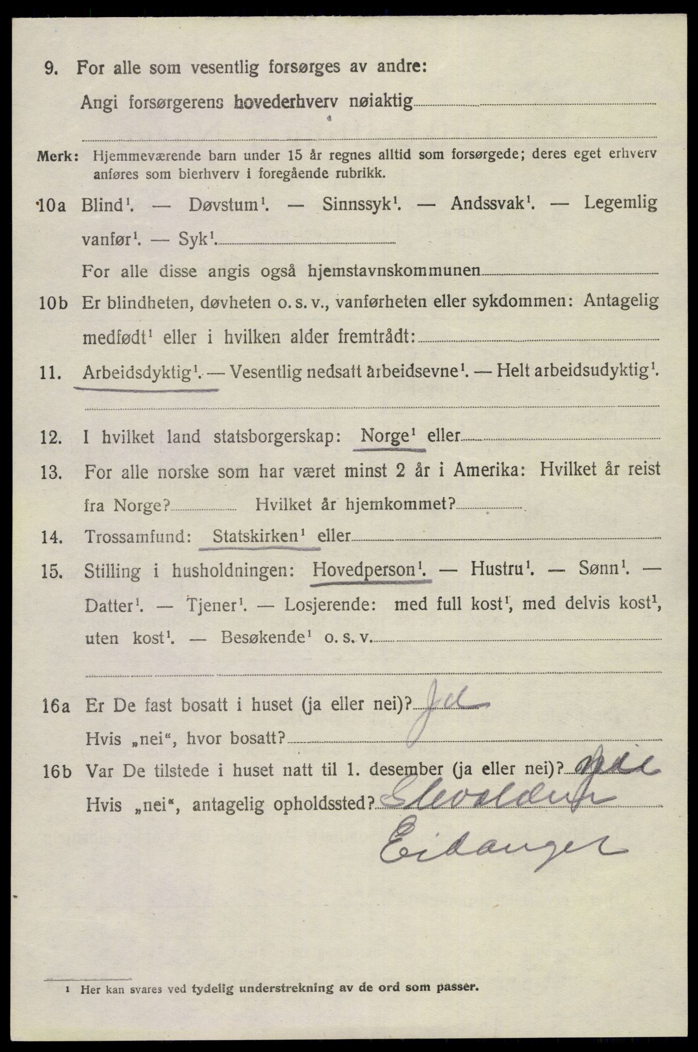 SAKO, 1920 census for Eidanger, 1920, p. 6045